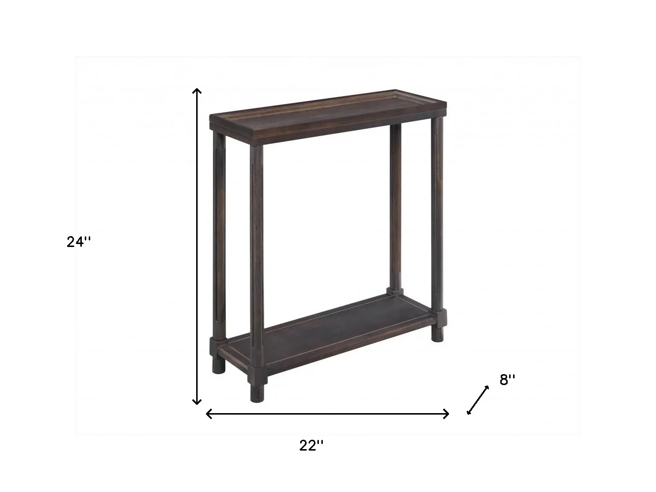 Set Of Two 22" Espresso Solid Wood End Tables With Shelf By Homeroots - Image 9