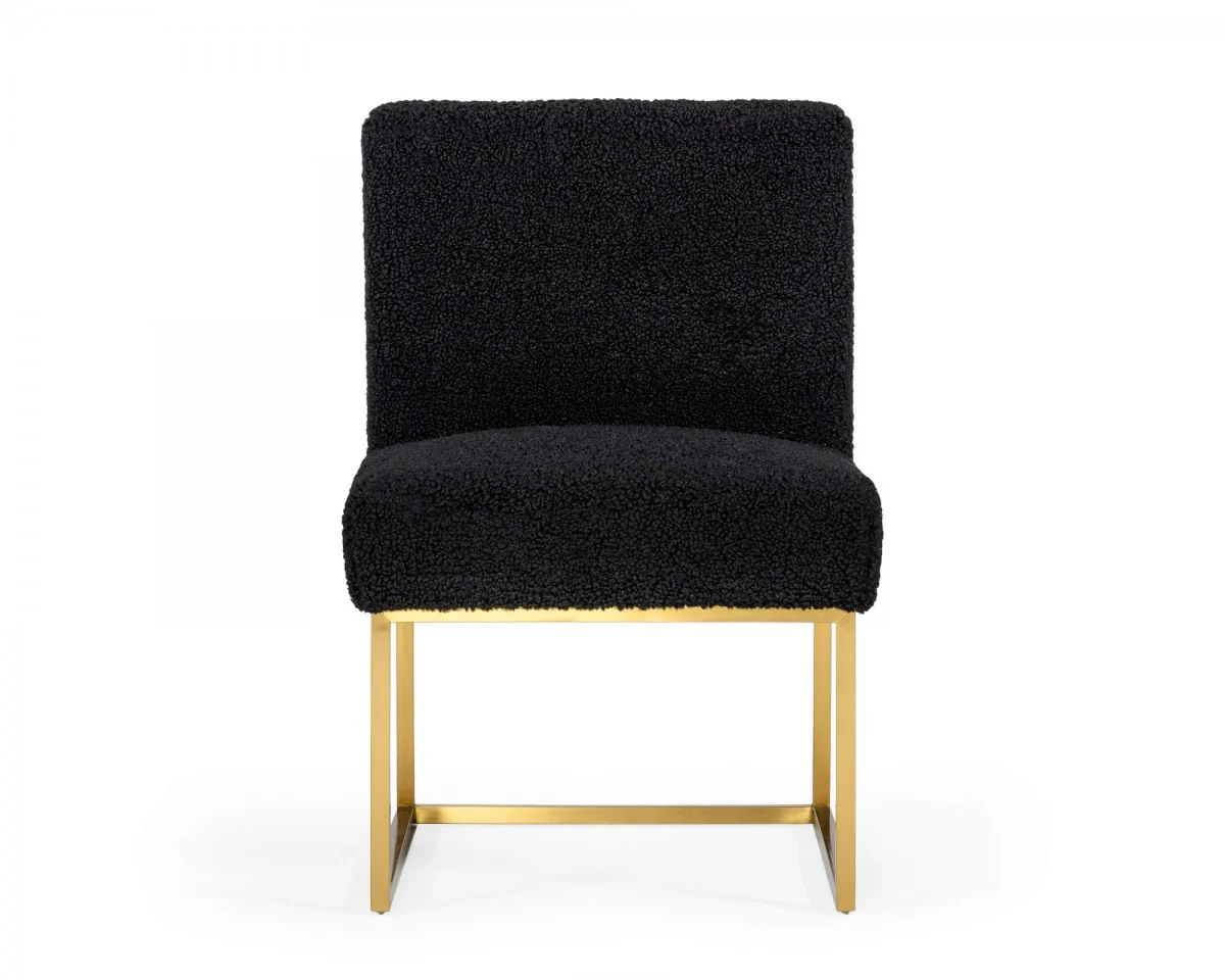 Set Of Two 23" Black And Gold Solid Color Parsons Chair By Homeroots - Image 2