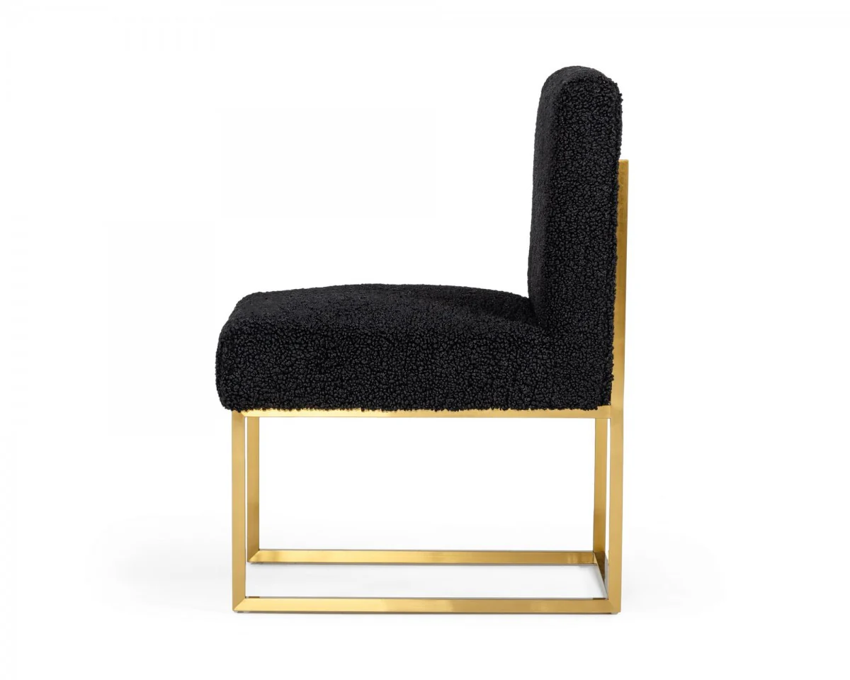 Set Of Two 23" Black And Gold Solid Color Parsons Chair By Homeroots - Image 3
