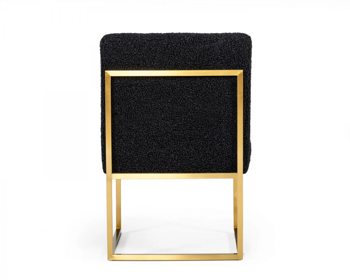 Set Of Two 23" Black And Gold Solid Color Parsons Chair By Homeroots - Image 4