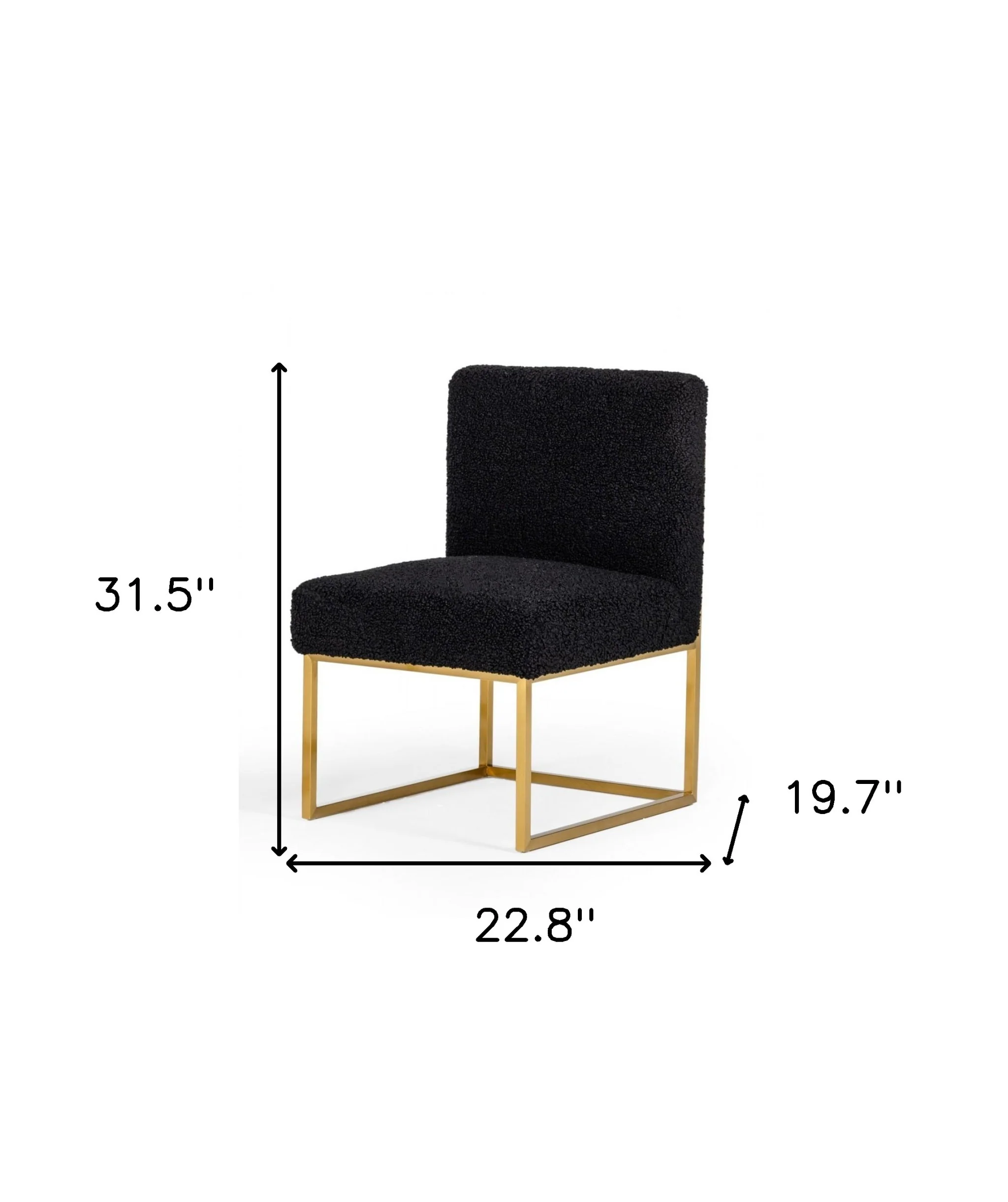Set Of Two 23" Black And Gold Solid Color Parsons Chair By Homeroots - Image 8