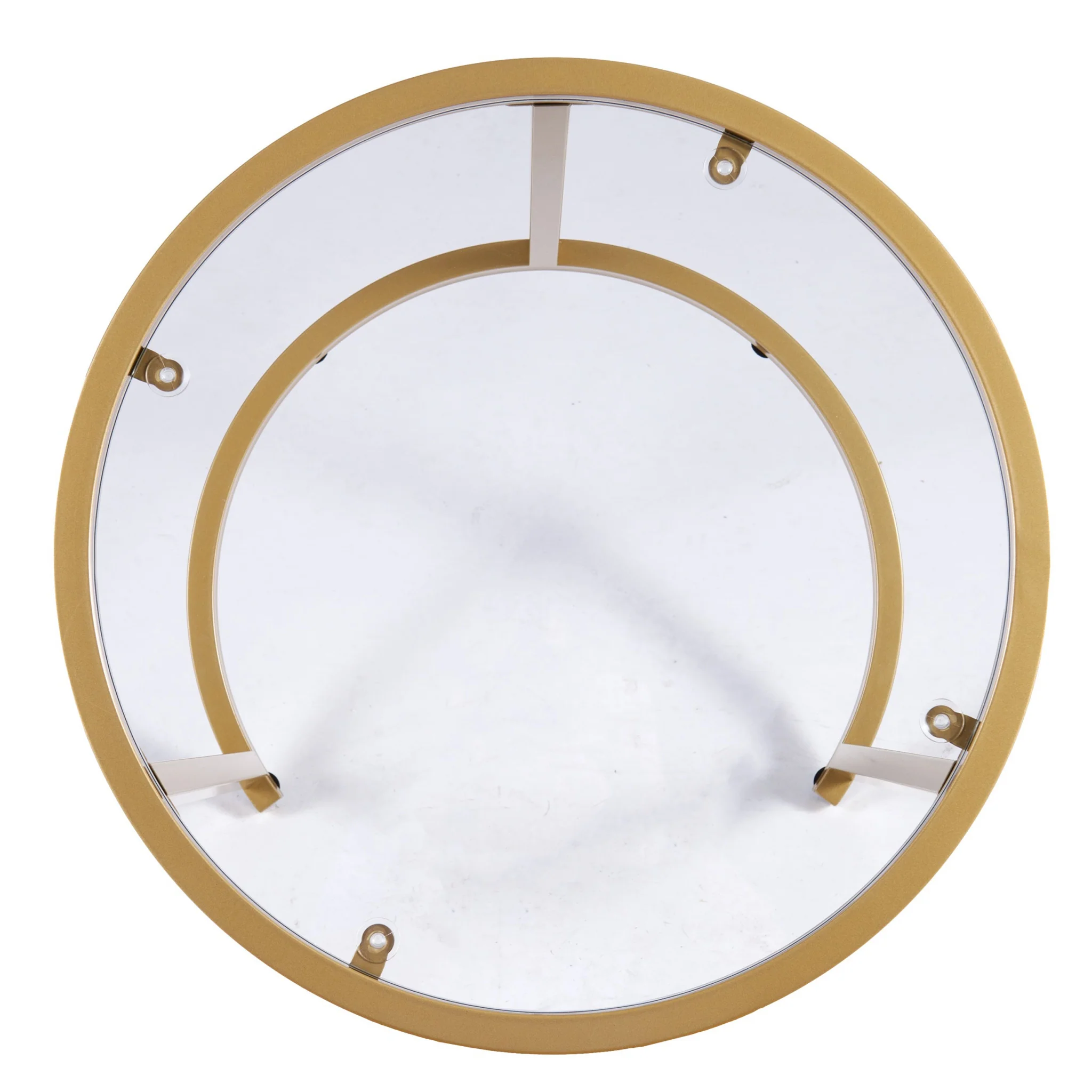 Set Of Two 23" Gold Glass And Steel Round Nested Tables By Homeroots - Image 9