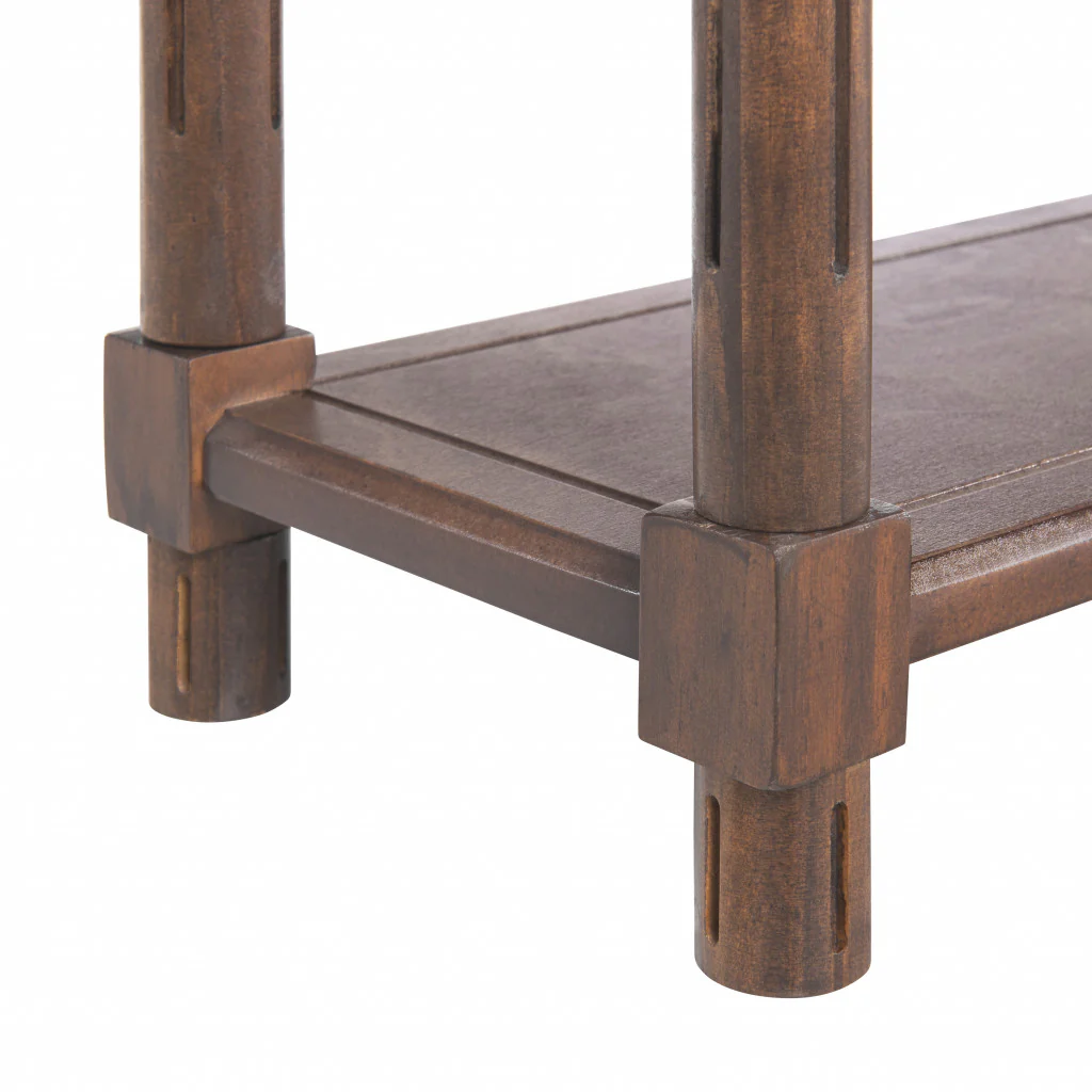 Set Of Two 24" Brown Wood Rectangular End Tables With Shelf By Homeroots - Image 5