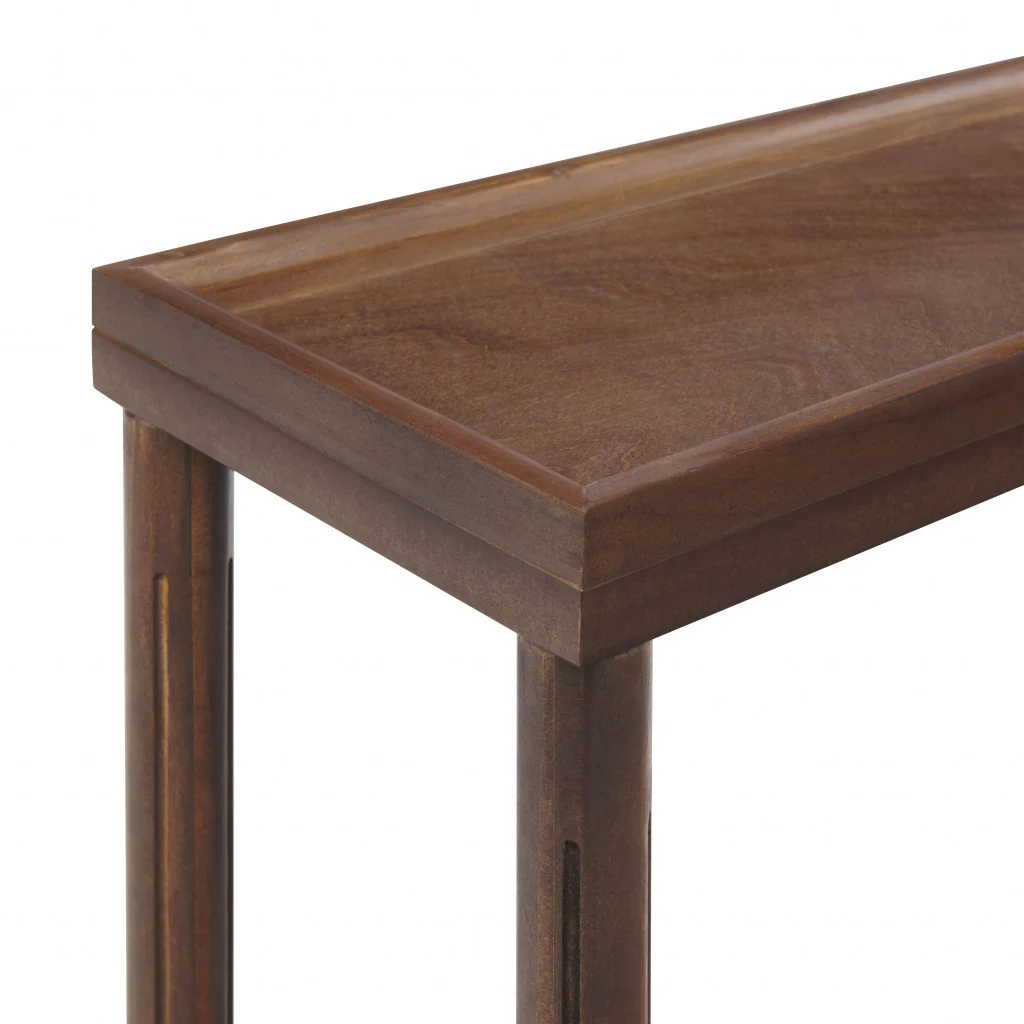 Set Of Two 24" Brown Wood Rectangular End Tables With Shelf By Homeroots - Image 7
