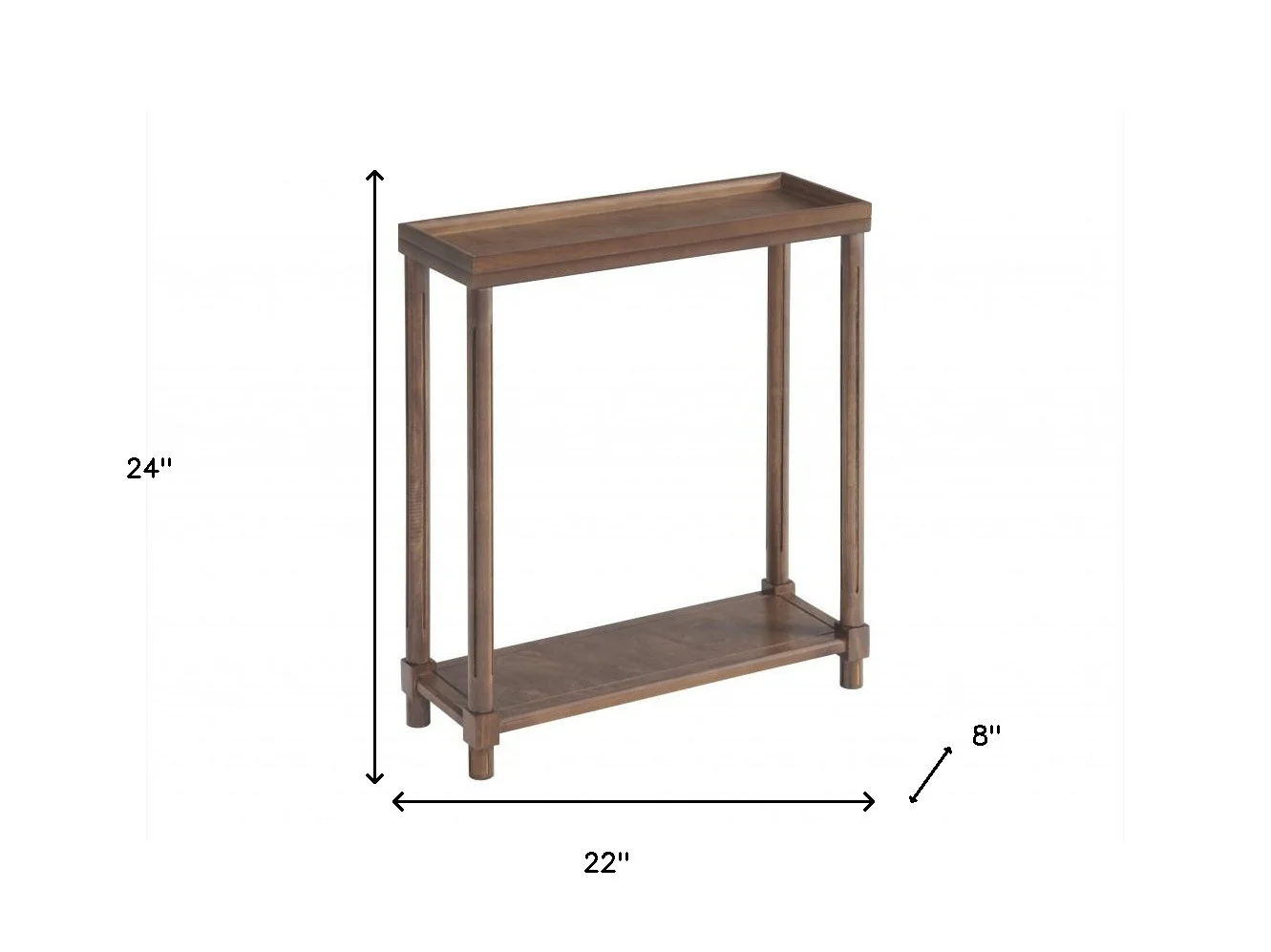 Set Of Two 24" Brown Wood Rectangular End Tables With Shelf By Homeroots - Image 9