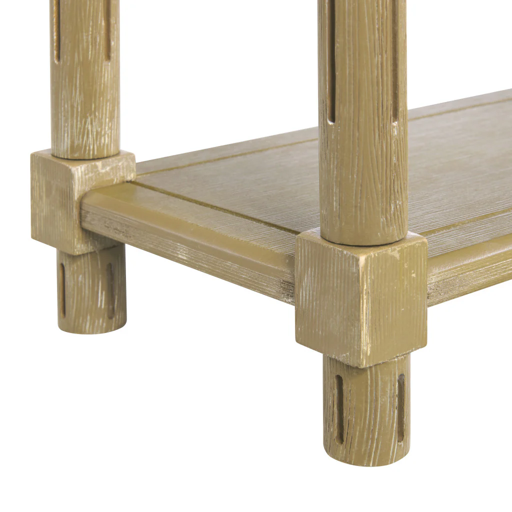 Set Of Two 24" Narrow Distressed Oak Wood End Tables With Shelf By Homeroots - Image 5