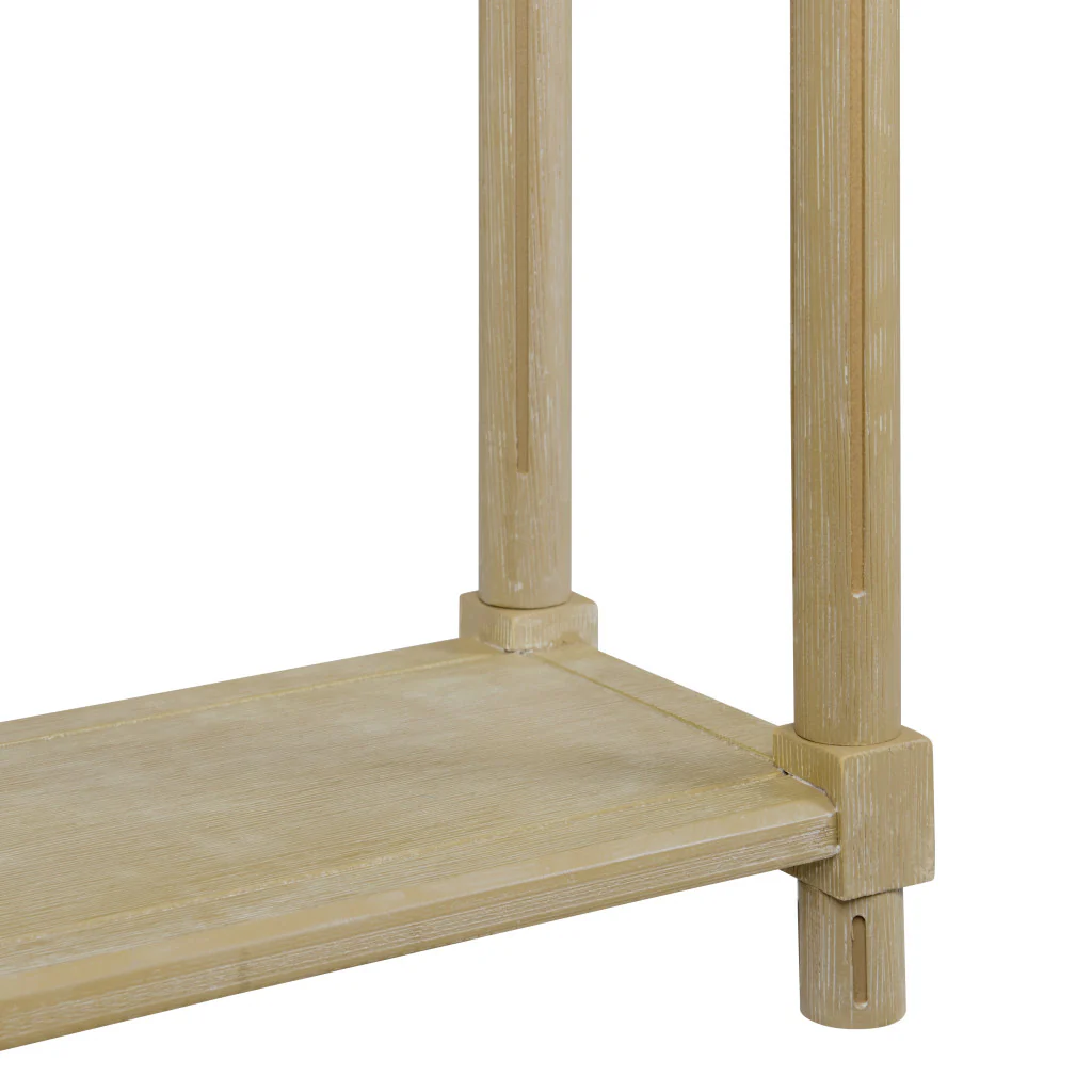Set Of Two 24" Narrow Distressed Oak Wood End Tables With Shelf By Homeroots - Image 6