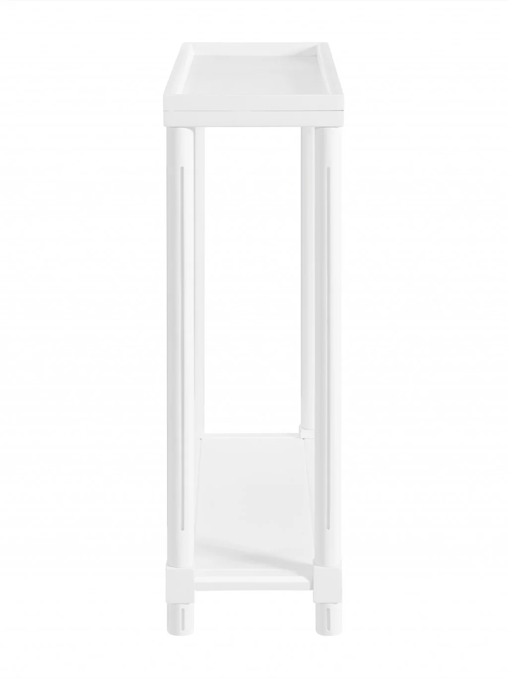 Set Of Two 24" White Narrow Wood End Tables With Shelf By Homeroots - Image 2