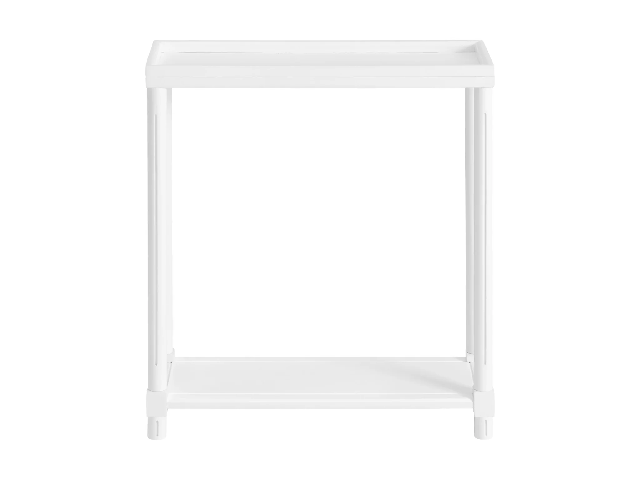 Set Of Two 24" White Narrow Wood End Tables With Shelf By Homeroots - Image 3