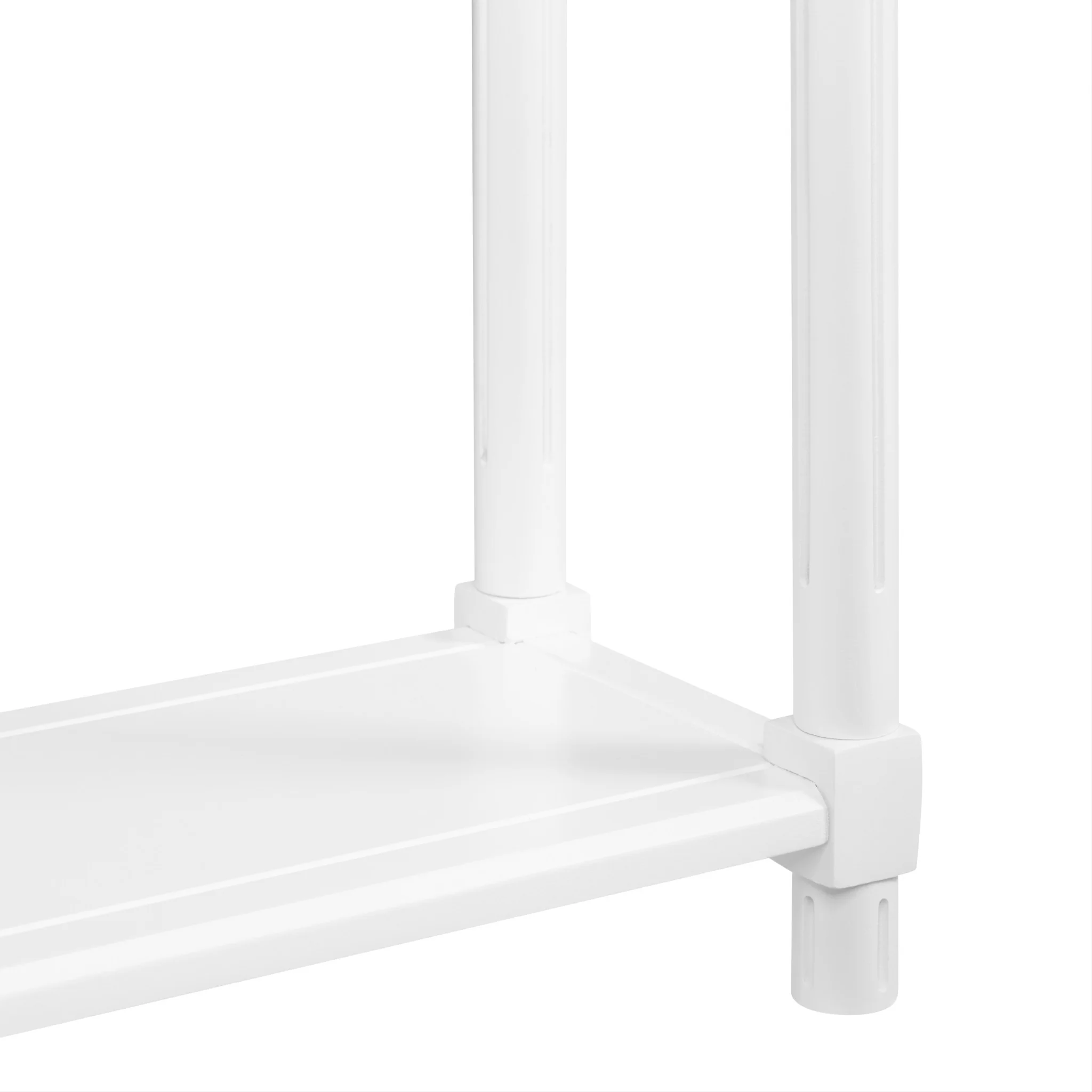 Set Of Two 24" White Narrow Wood End Tables With Shelf By Homeroots - Image 5
