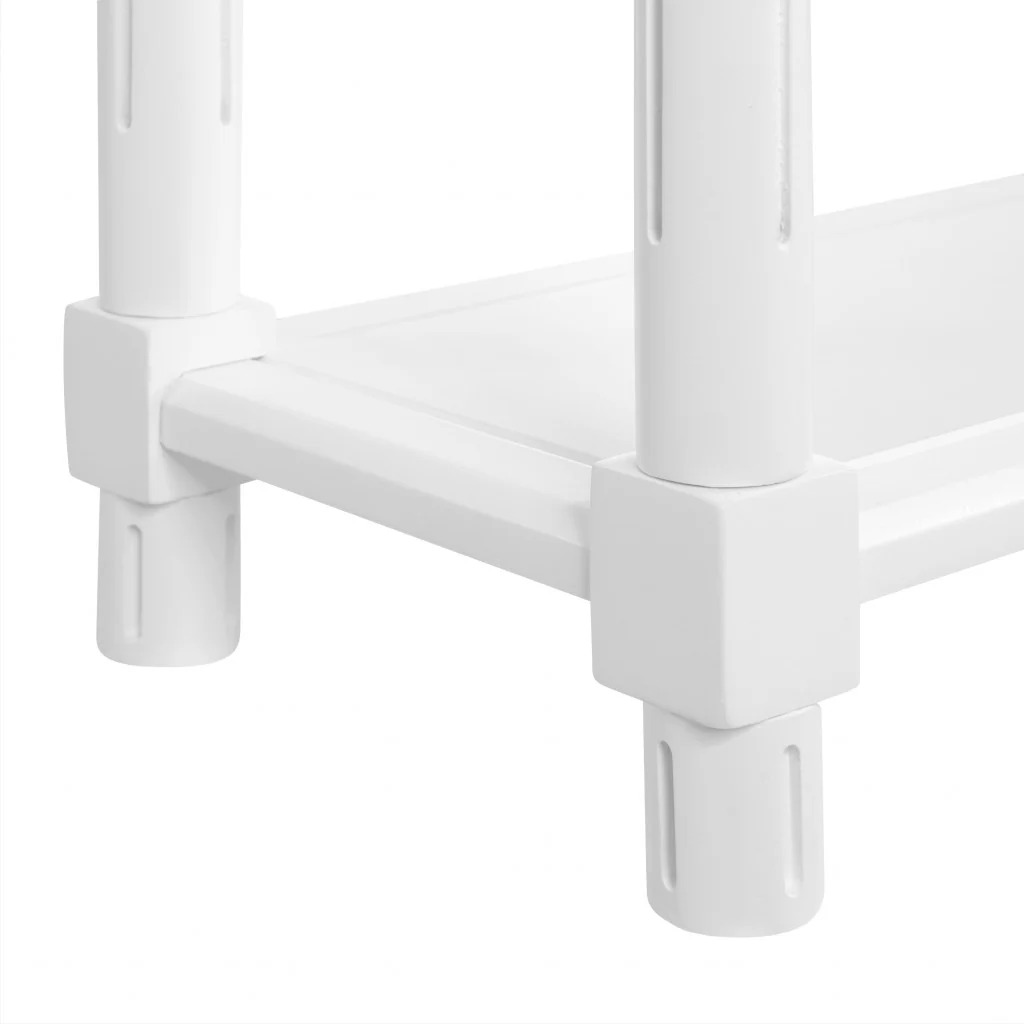 Set Of Two 24" White Narrow Wood End Tables With Shelf By Homeroots - Image 6