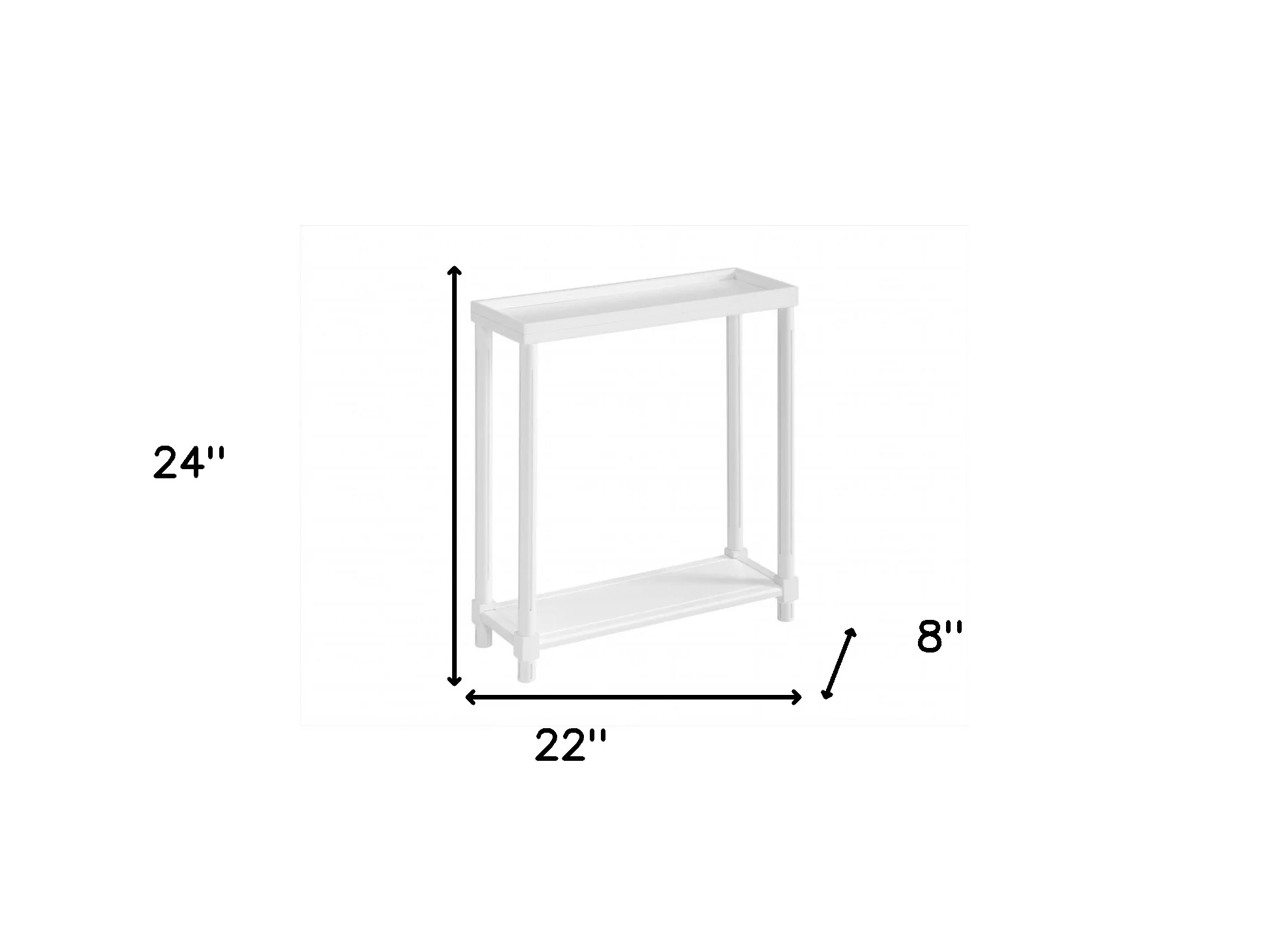 Set Of Two 24" White Narrow Wood End Tables With Shelf By Homeroots - Image 9