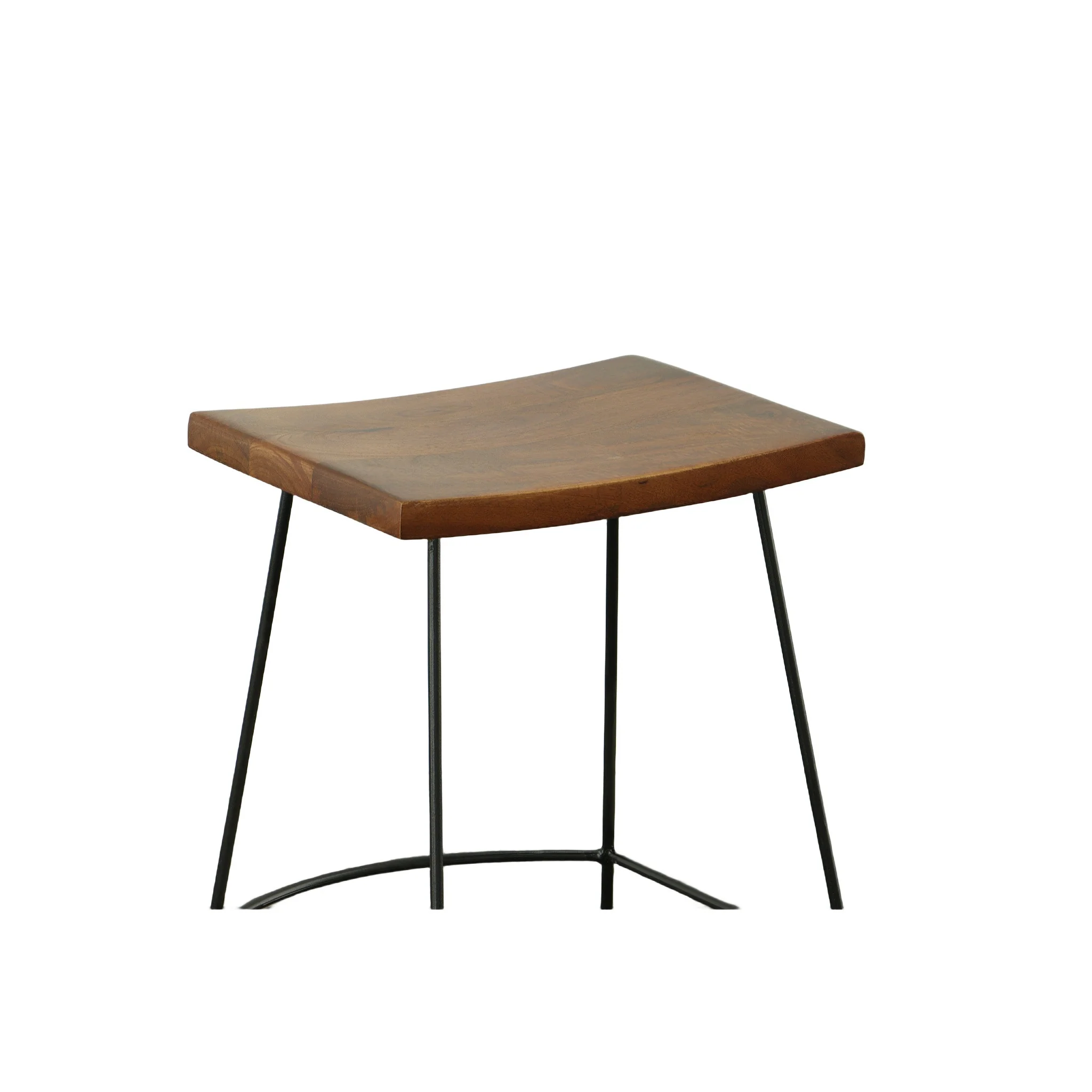 Set Of Two 25" Chestnut And Black Steel Backless Counter Height Bar Chairs With Footrest By Homeroots - Image 3