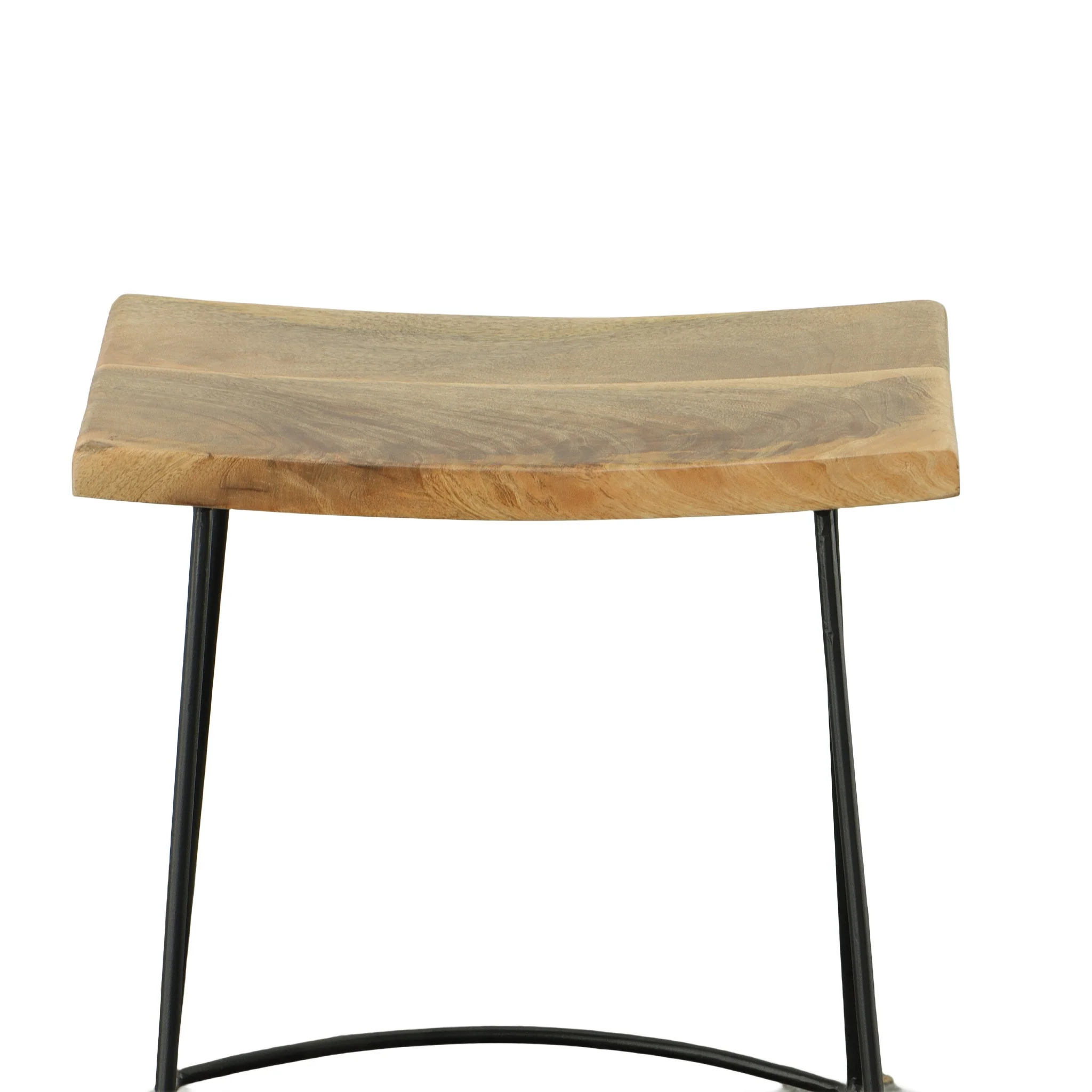 Set Of Two 25" Natural And Black Steel Backless Counter Height Bar Chairs With Footrest By Homeroots - Image 6