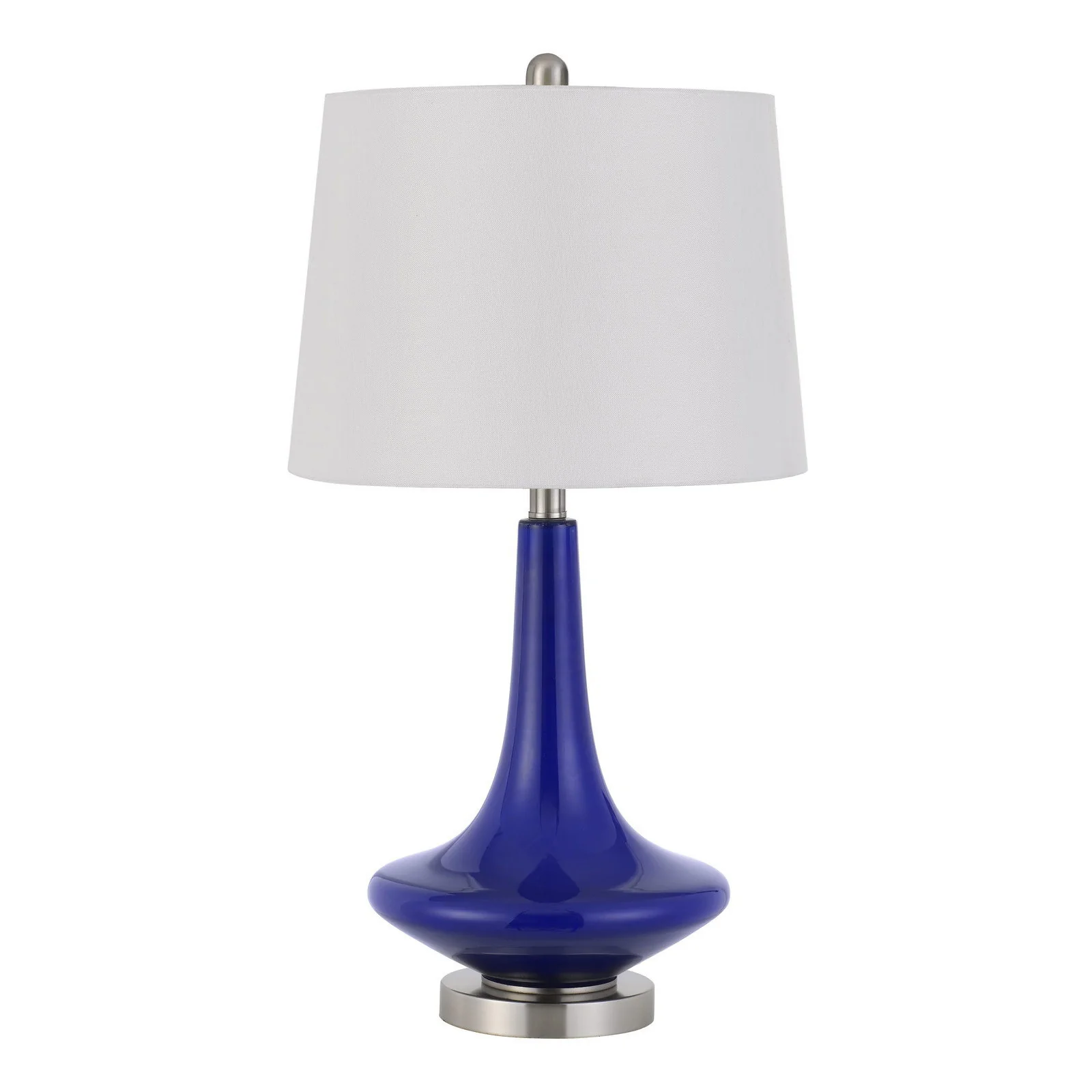 Set of Two 26” Navy Blue Glass Table Lamps By Homeroots - Image 2