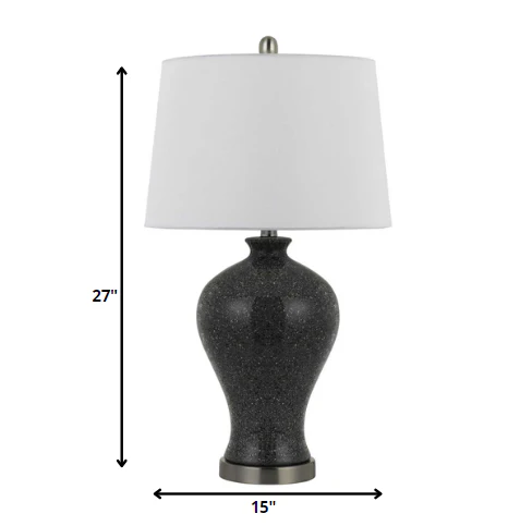 Set of Two 27” Ceramic And Marble Table Lamps By Homeroots - Image 5