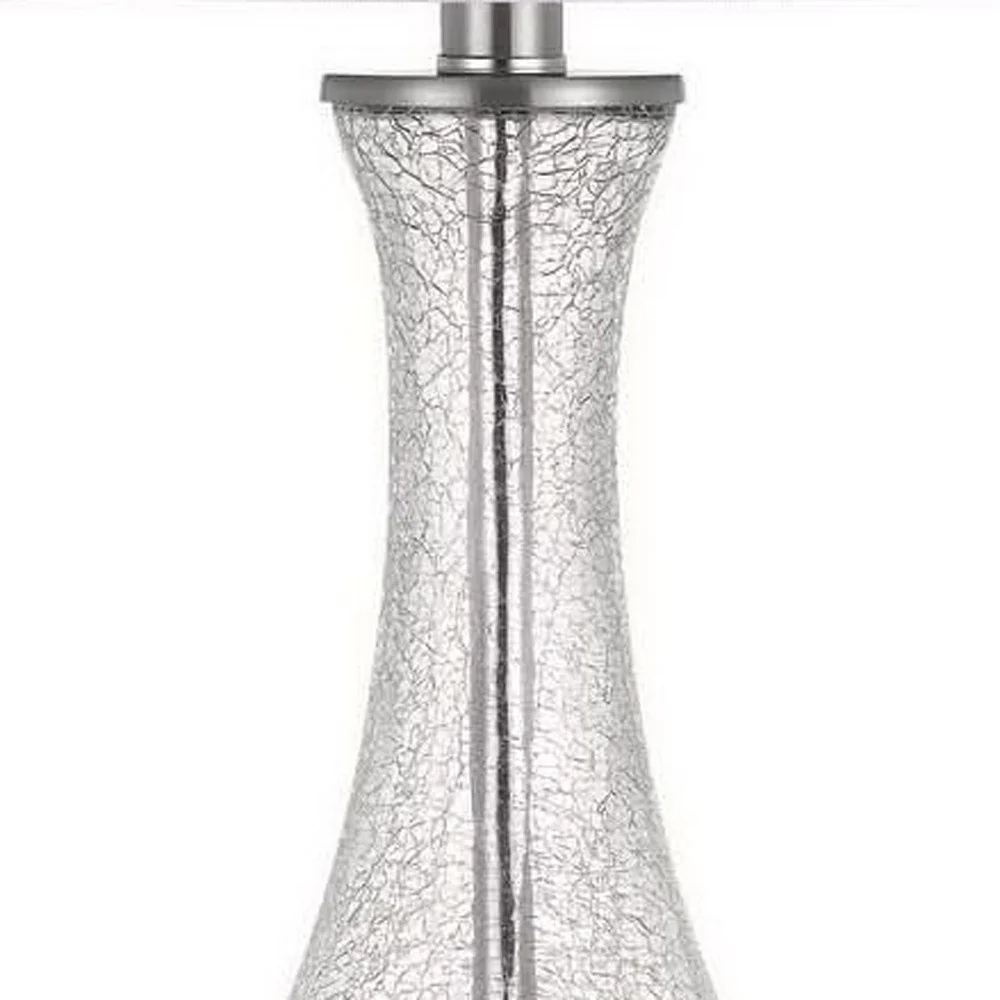 Set of Two 27" Glass And Steel Table Lamps By Homeroots - Image 3