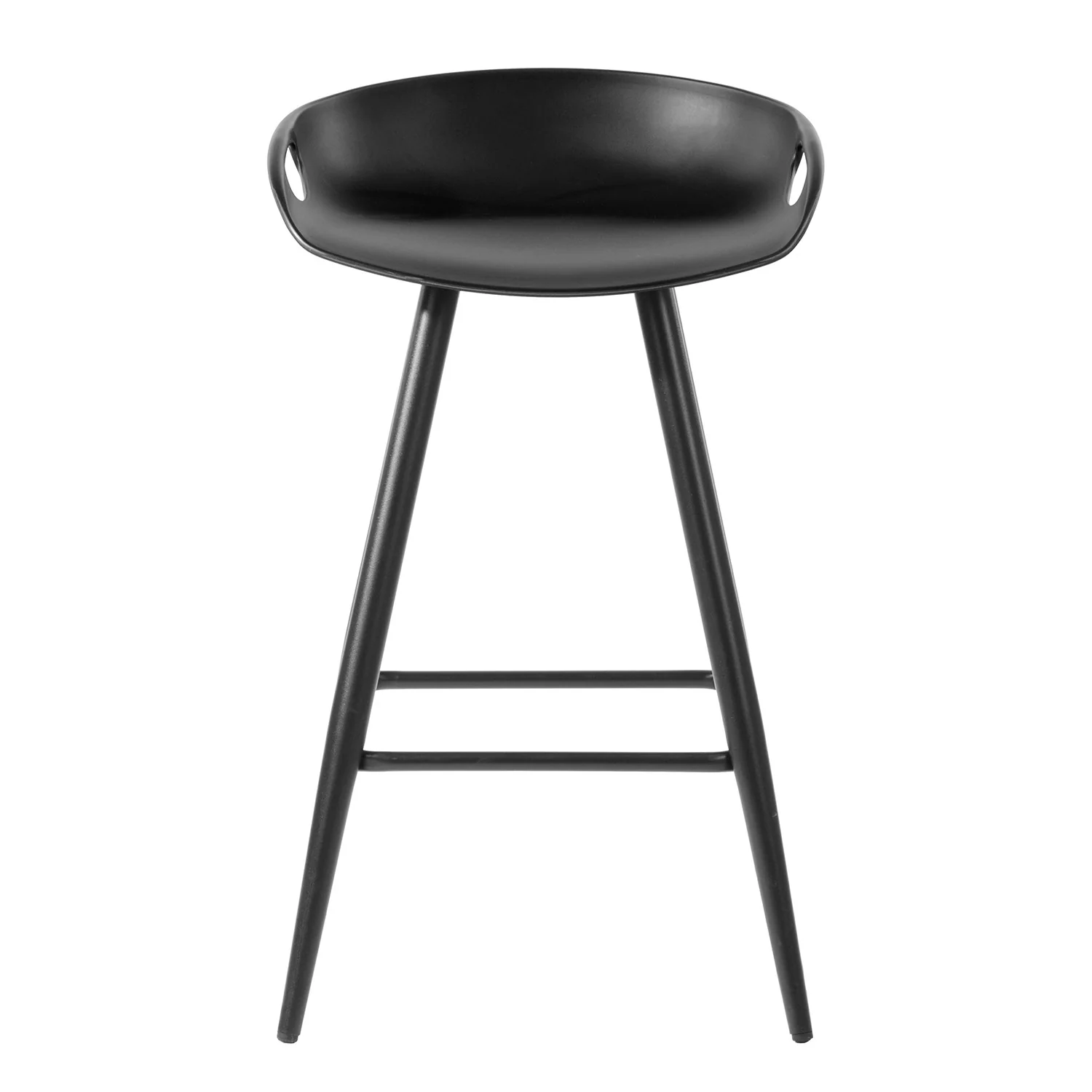 Set Of Two 29" Black Steel Backless Counter Height Bar Chairs With Footrest By Homeroots - Image 2