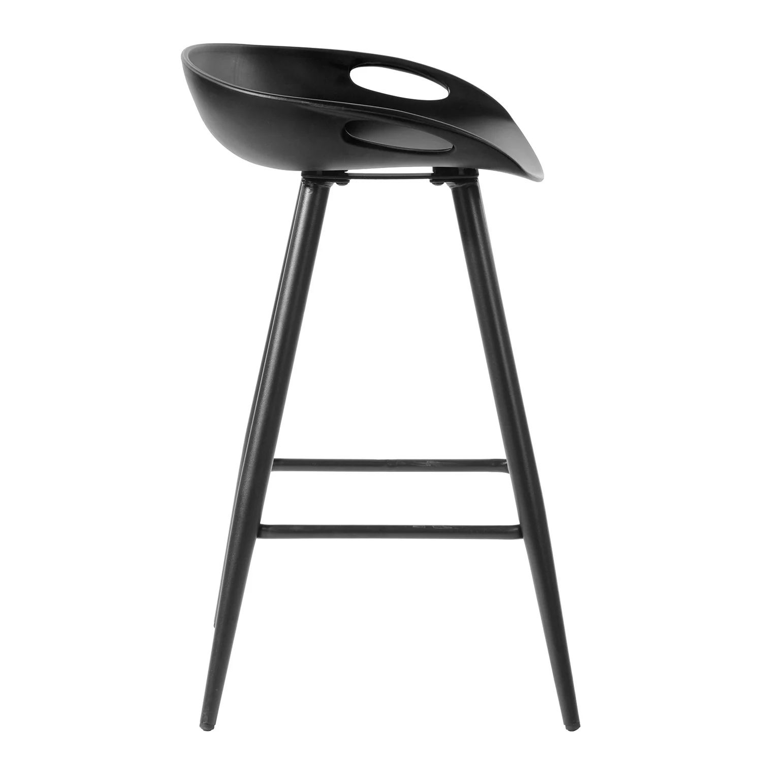 Set Of Two 29" Black Steel Backless Counter Height Bar Chairs With Footrest By Homeroots - Image 3