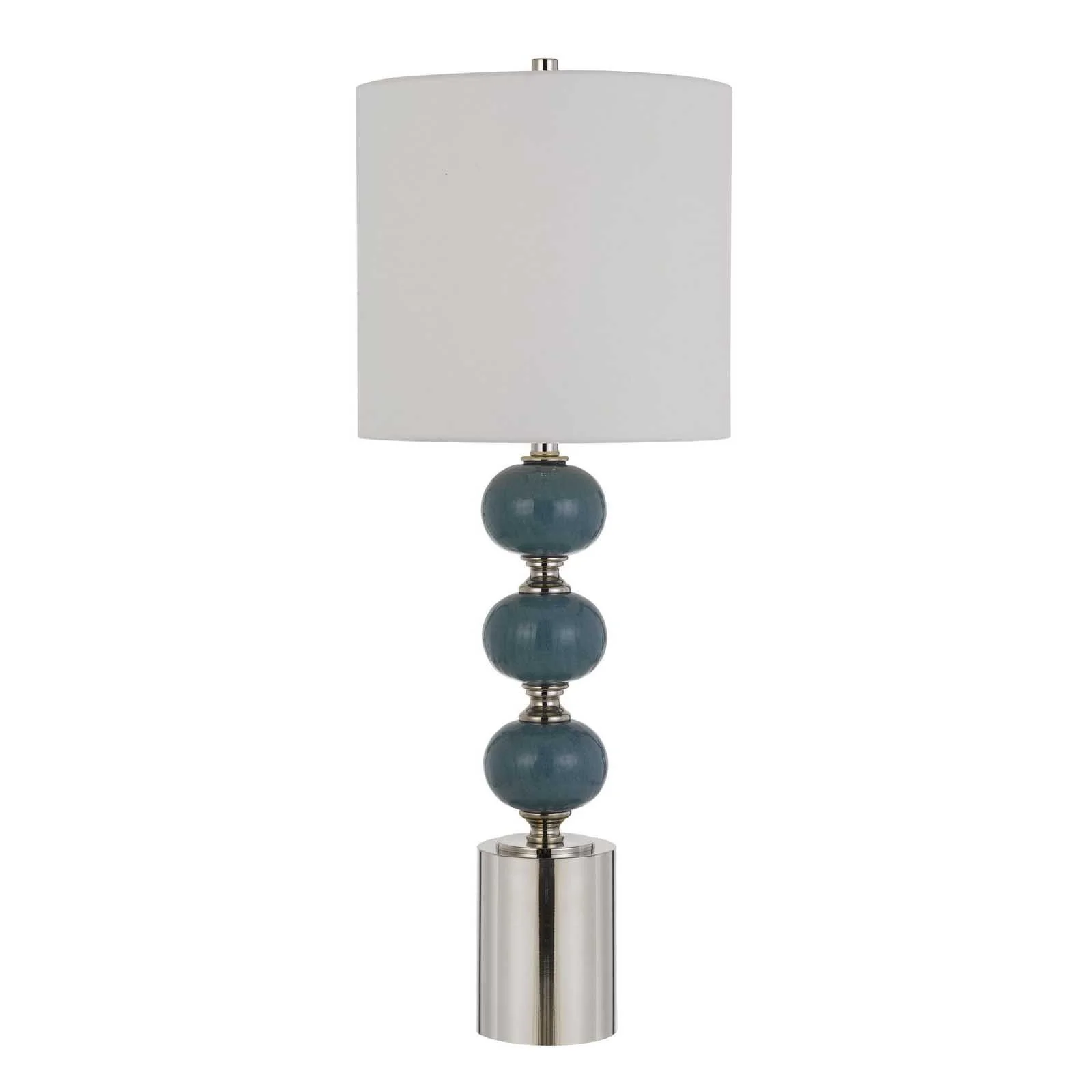 Set of Two 29" Modern Blue Metal Table Lamps By Homeroots - Image 2