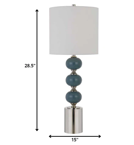 Set of Two 29" Modern Blue Metal Table Lamps By Homeroots - Image 5