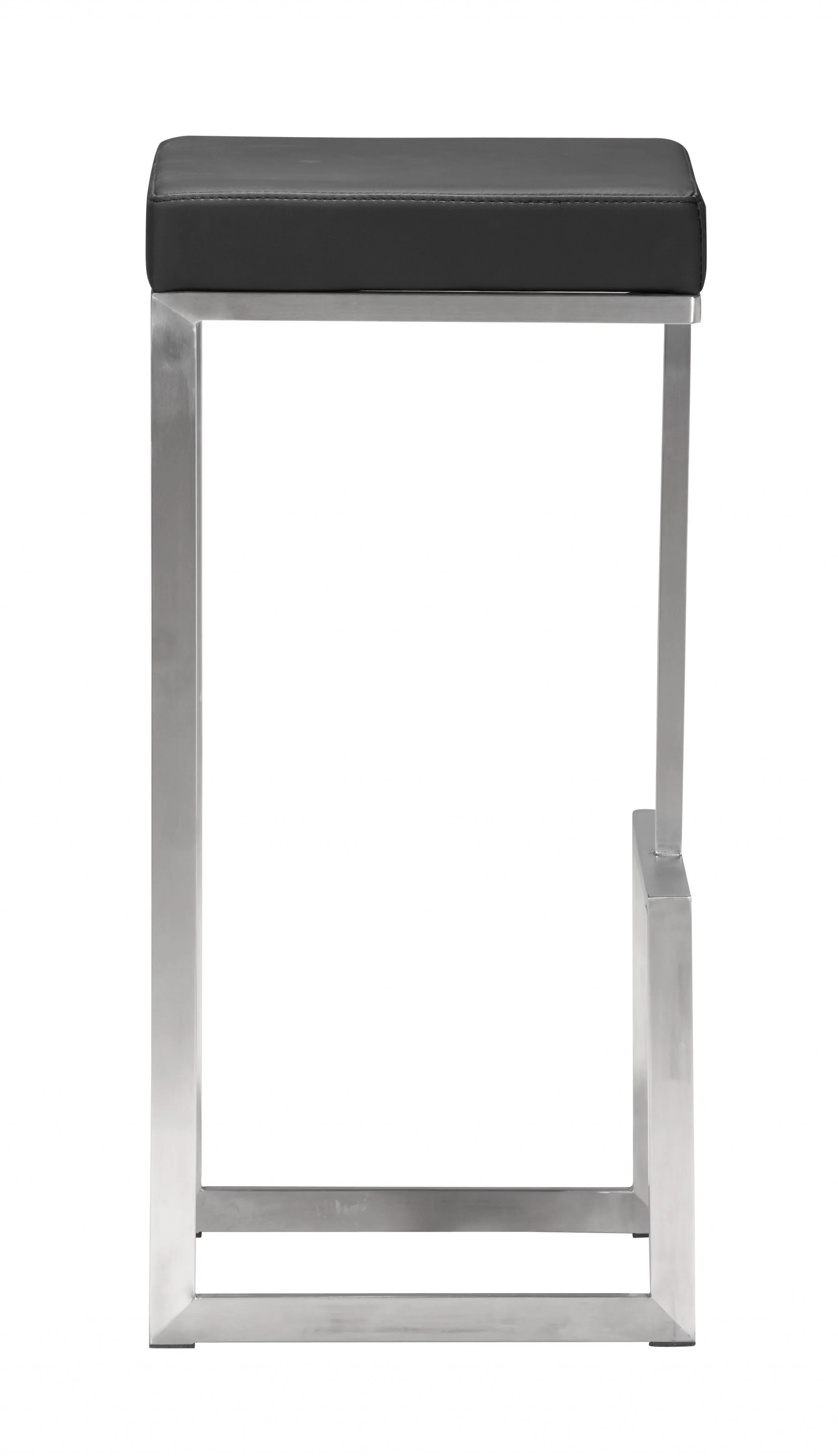 Set Of Two 30" Black And Silver Steel Backless Bar Height Chairs With Footrest By Homeroots - Image 2