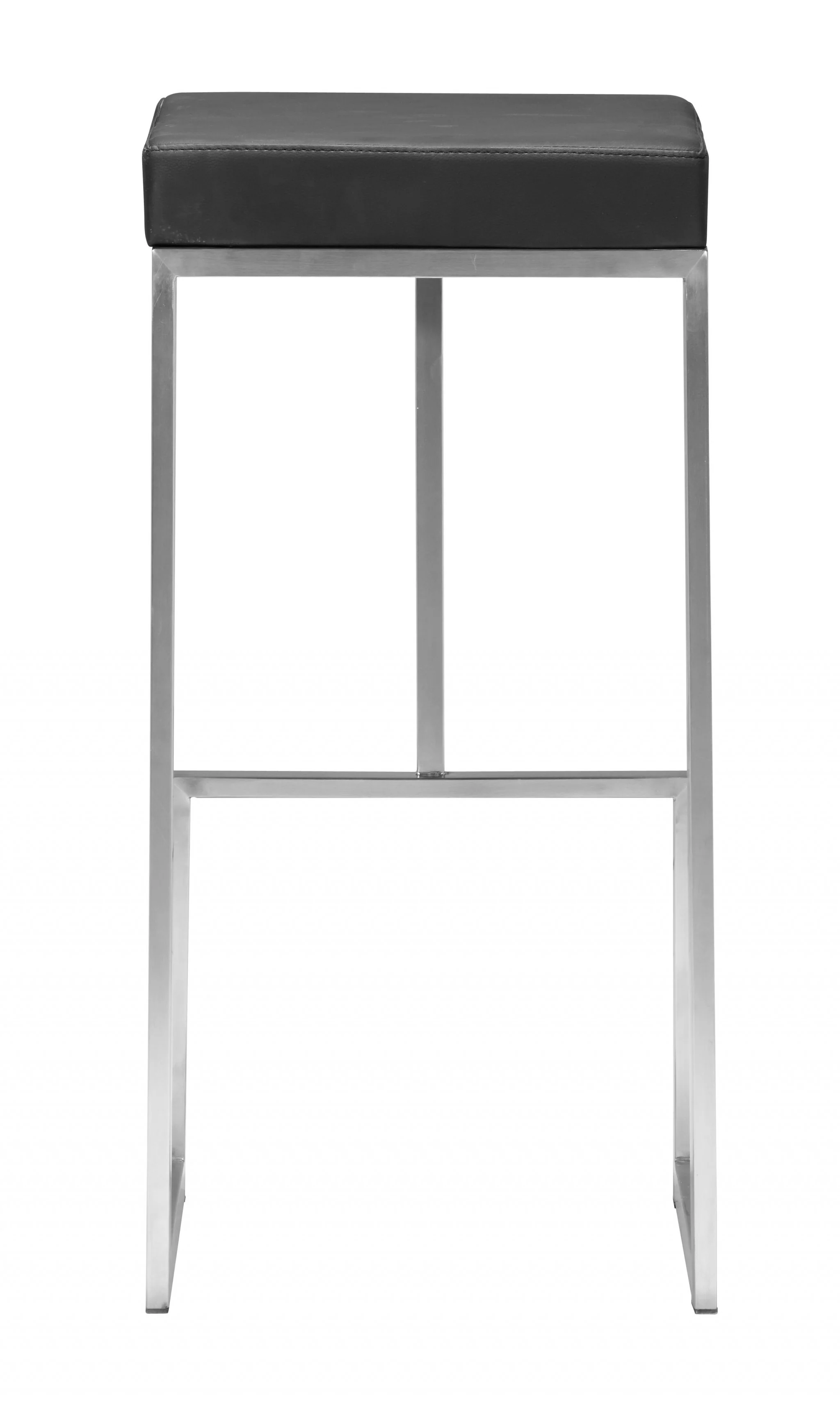 Set Of Two 30" Black And Silver Steel Backless Bar Height Chairs With Footrest By Homeroots - Image 4