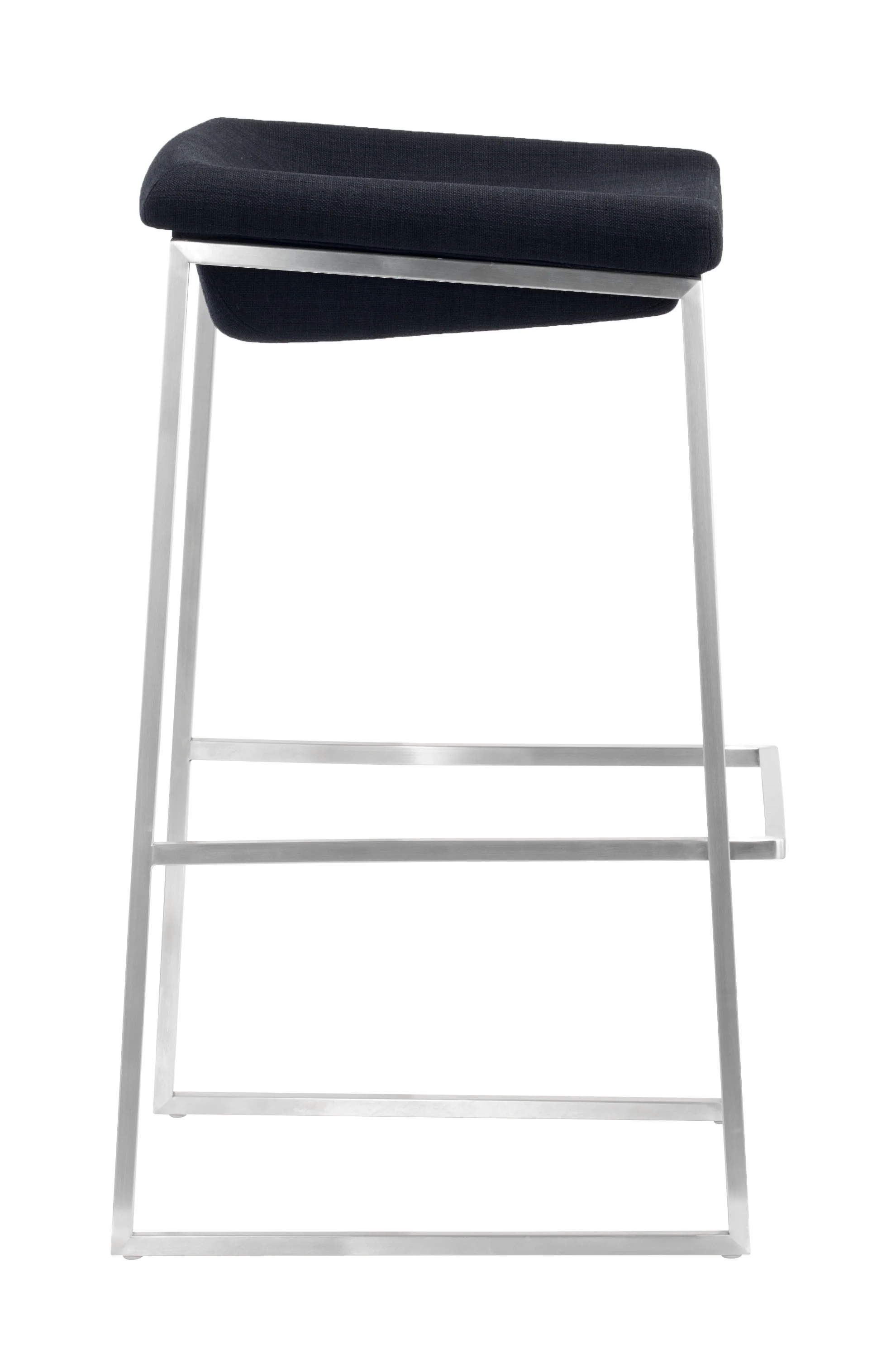 Set Of Two 30" Gray And Silver Steel Backless Bar Height Chairs With Footrest By Homeroots - Image 2