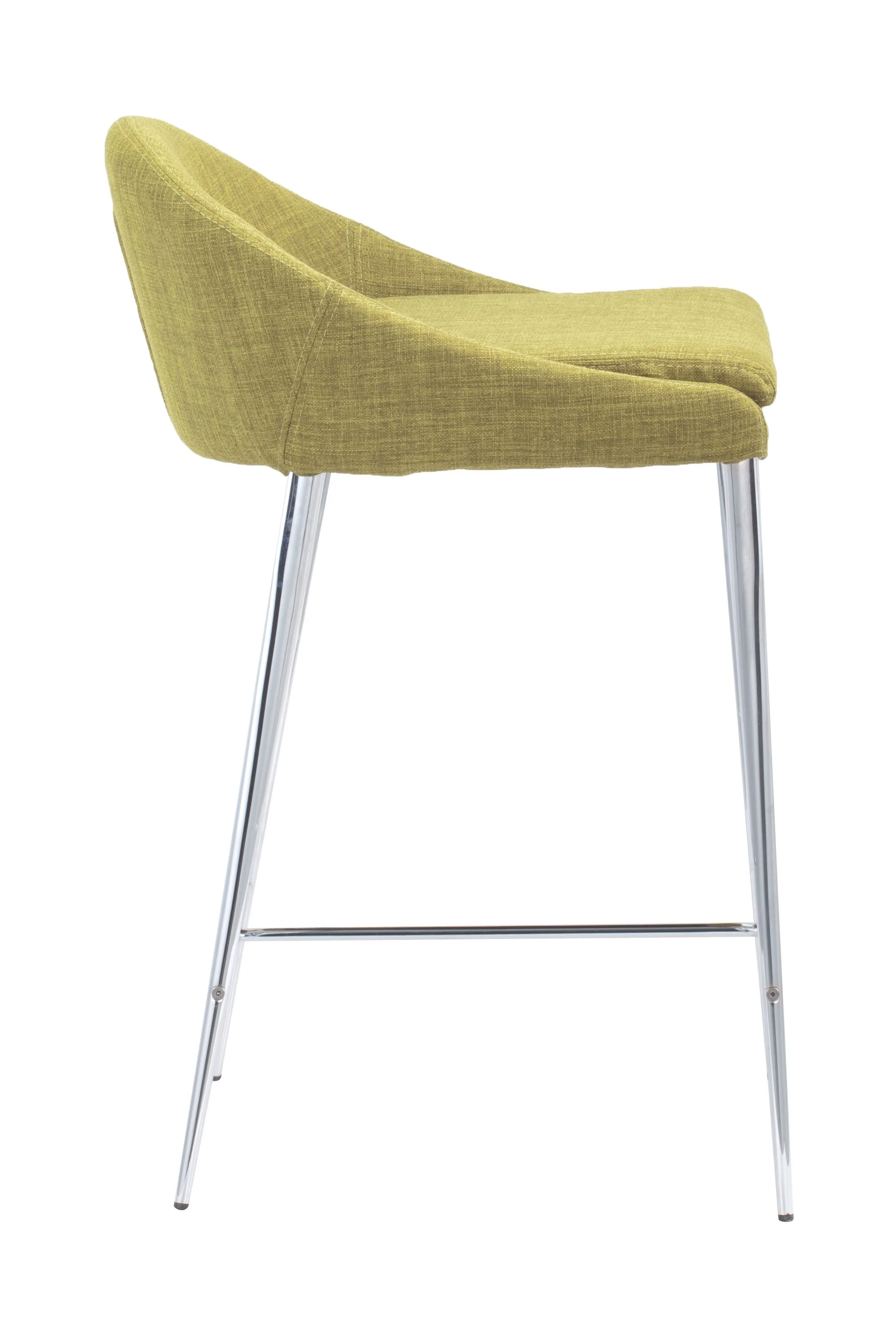 Set Of Two 30" Green and Steel Low Back Counter Height Bar Chairs By Homeroots - Image 3