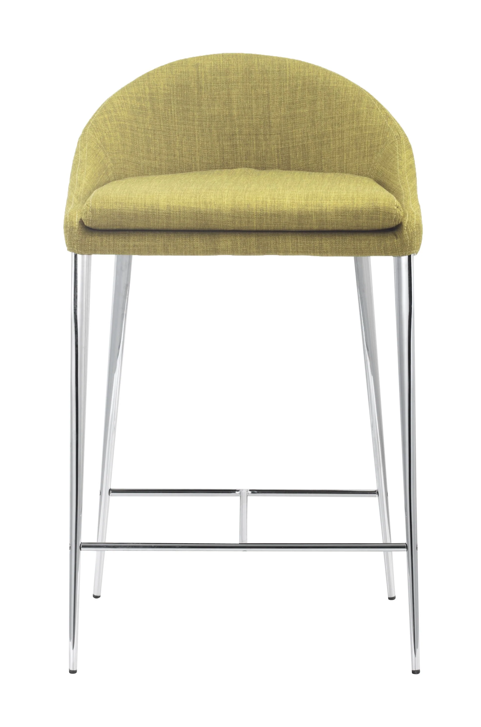 Set Of Two 30" Green and Steel Low Back Counter Height Bar Chairs By Homeroots - Image 4