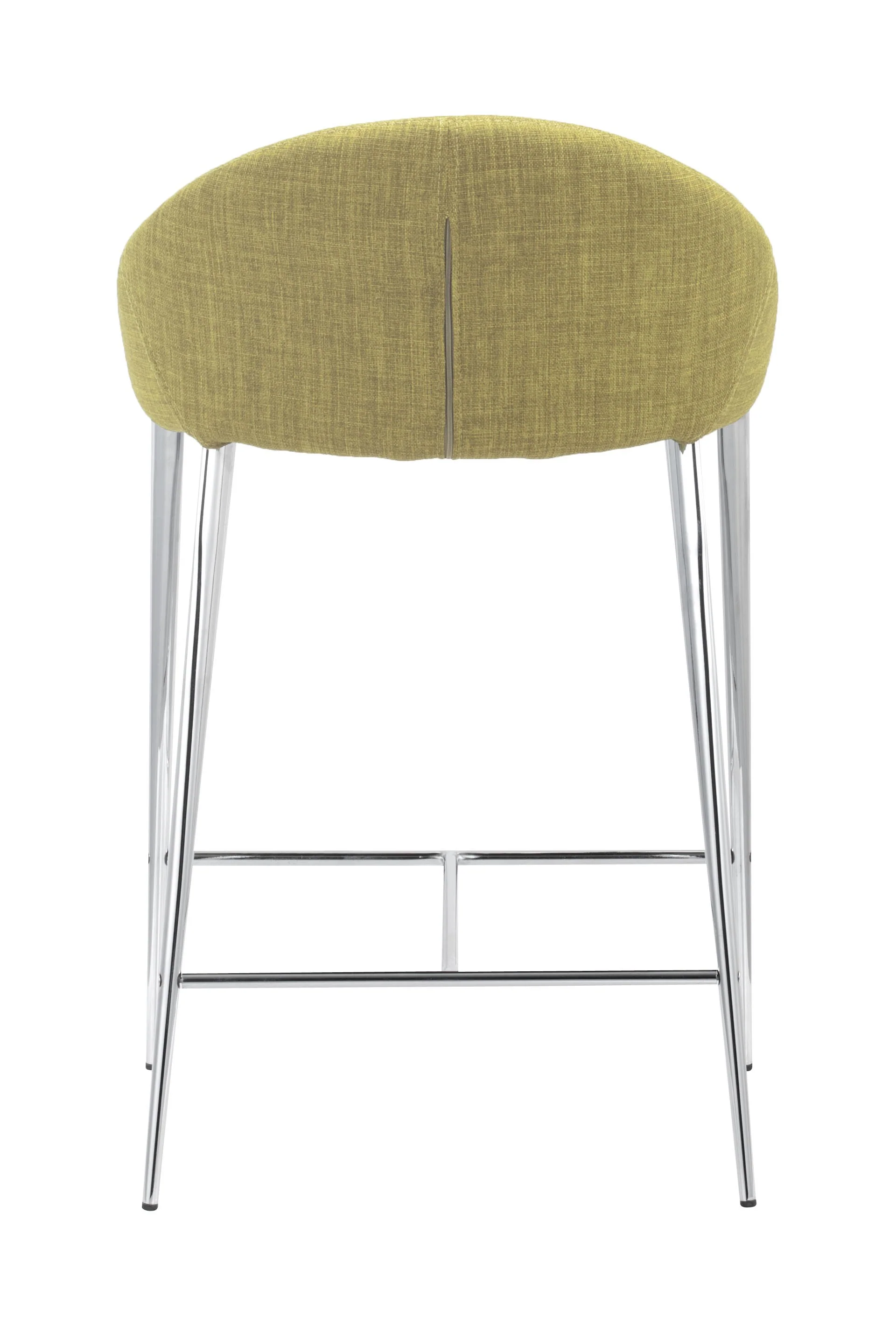 Set Of Two 30" Green and Steel Low Back Counter Height Bar Chairs By Homeroots - Image 5