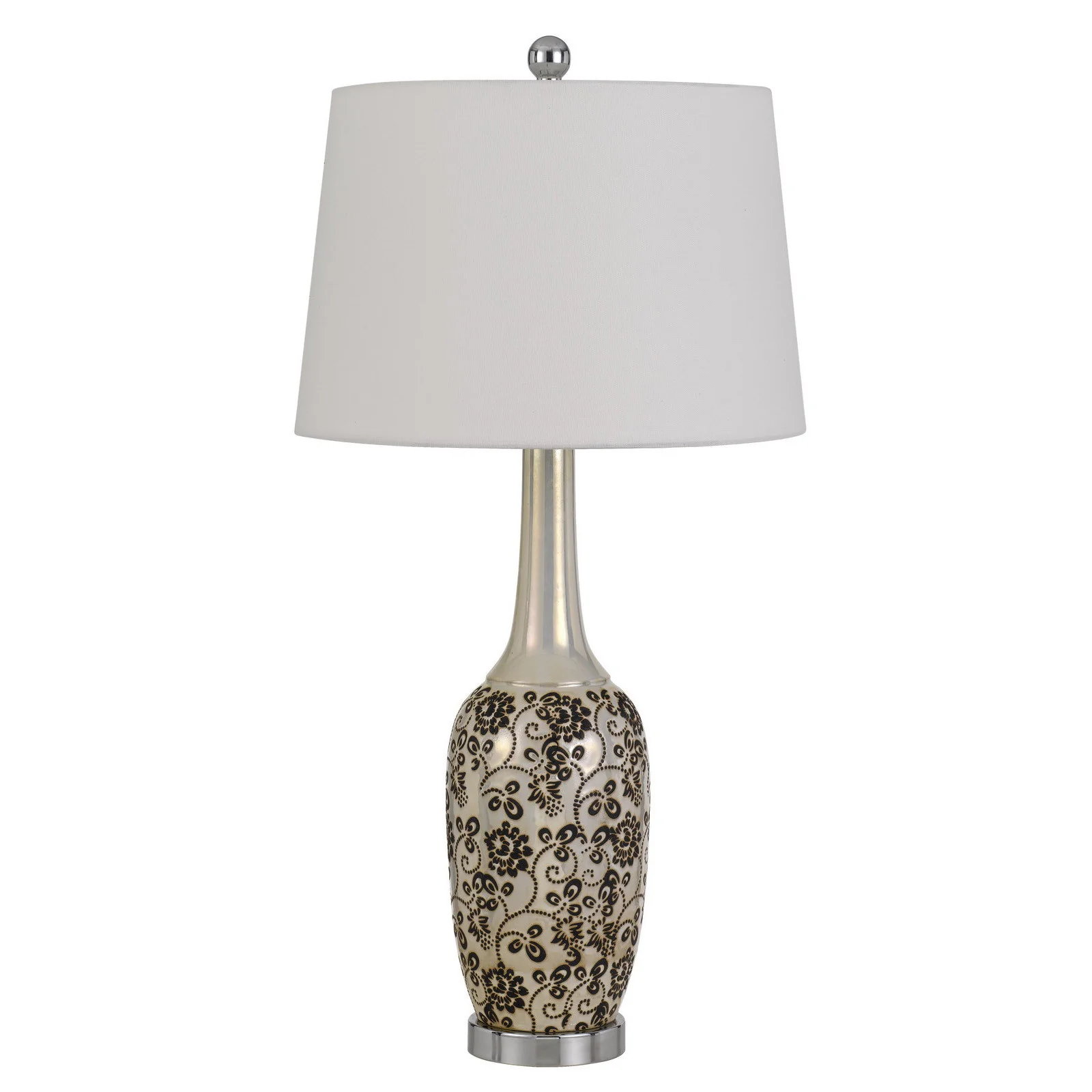 Set of Two 30” Stylish Ceramic Pearl Table Lamp By Homeroots - Image 2