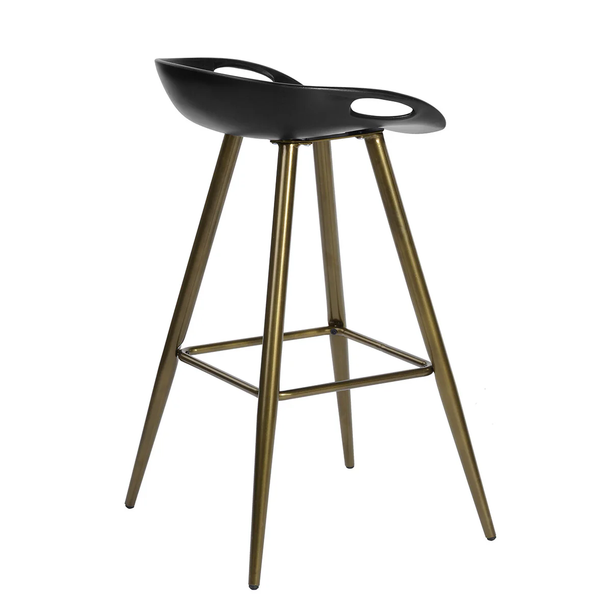 Set Of Two 32" Black And Bronze Steel Low Back Bar Height Bar Chairs With Footrest By Homeroots - Image 3
