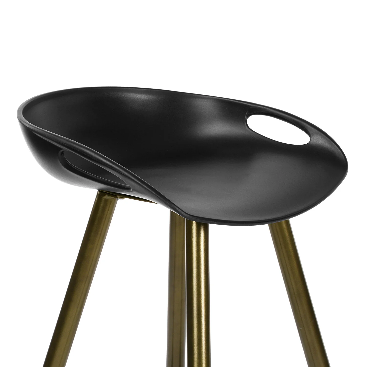 Set Of Two 32" Black And Bronze Steel Low Back Bar Height Bar Chairs With Footrest By Homeroots - Image 5