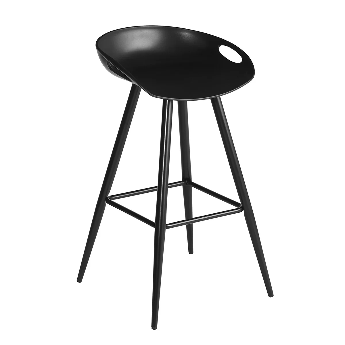 Set Of Two 32" Black Low Back Bar Height Bar Chairs With Footrest By Homeroots - Image 5