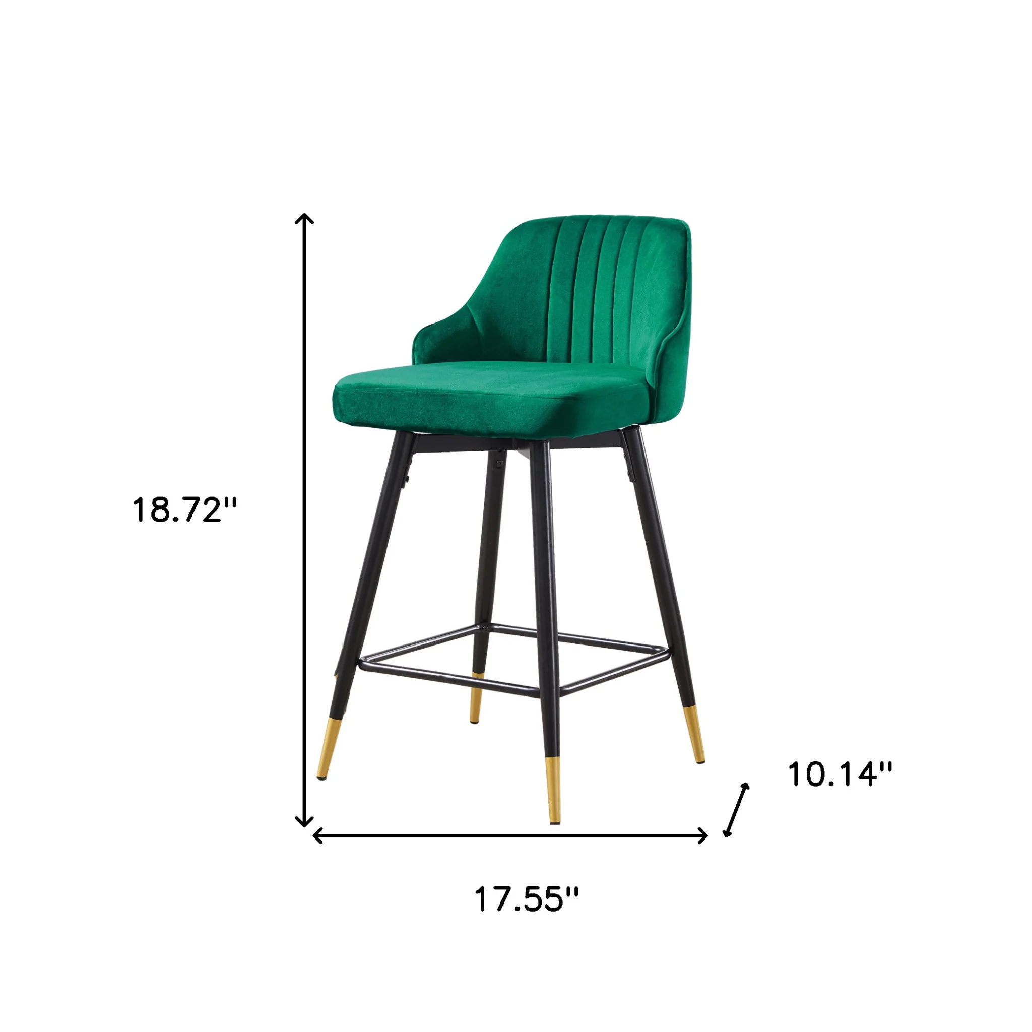 Set Of Two 35" Green and Black Bar Height Chairs By Homeroots - Image 7
