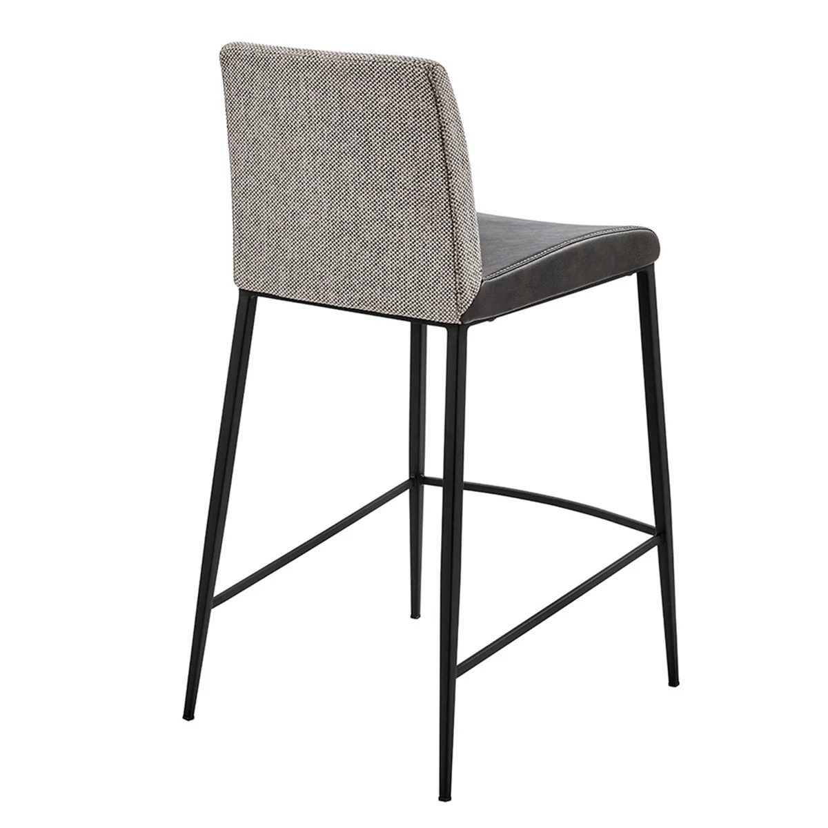 Set Of Two 36" Gray And Black Steel Low Back Counter Height Bar Chairs With Footrest By Homeroots - Image 5