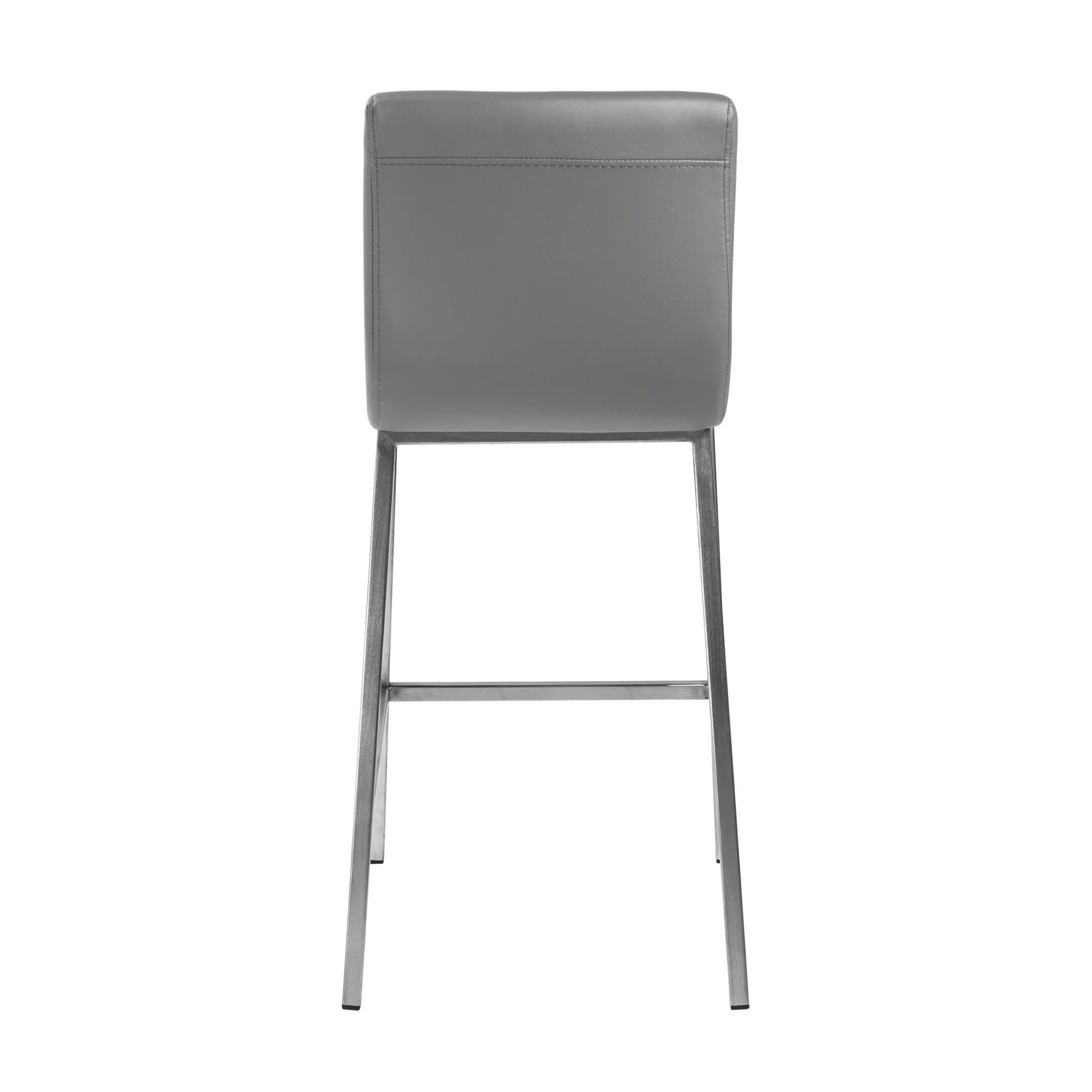 Set Of Two 36" Gray And Silver Steel Low Back Counter Height Bar Chairs With Footrest By Homeroots - Image 6