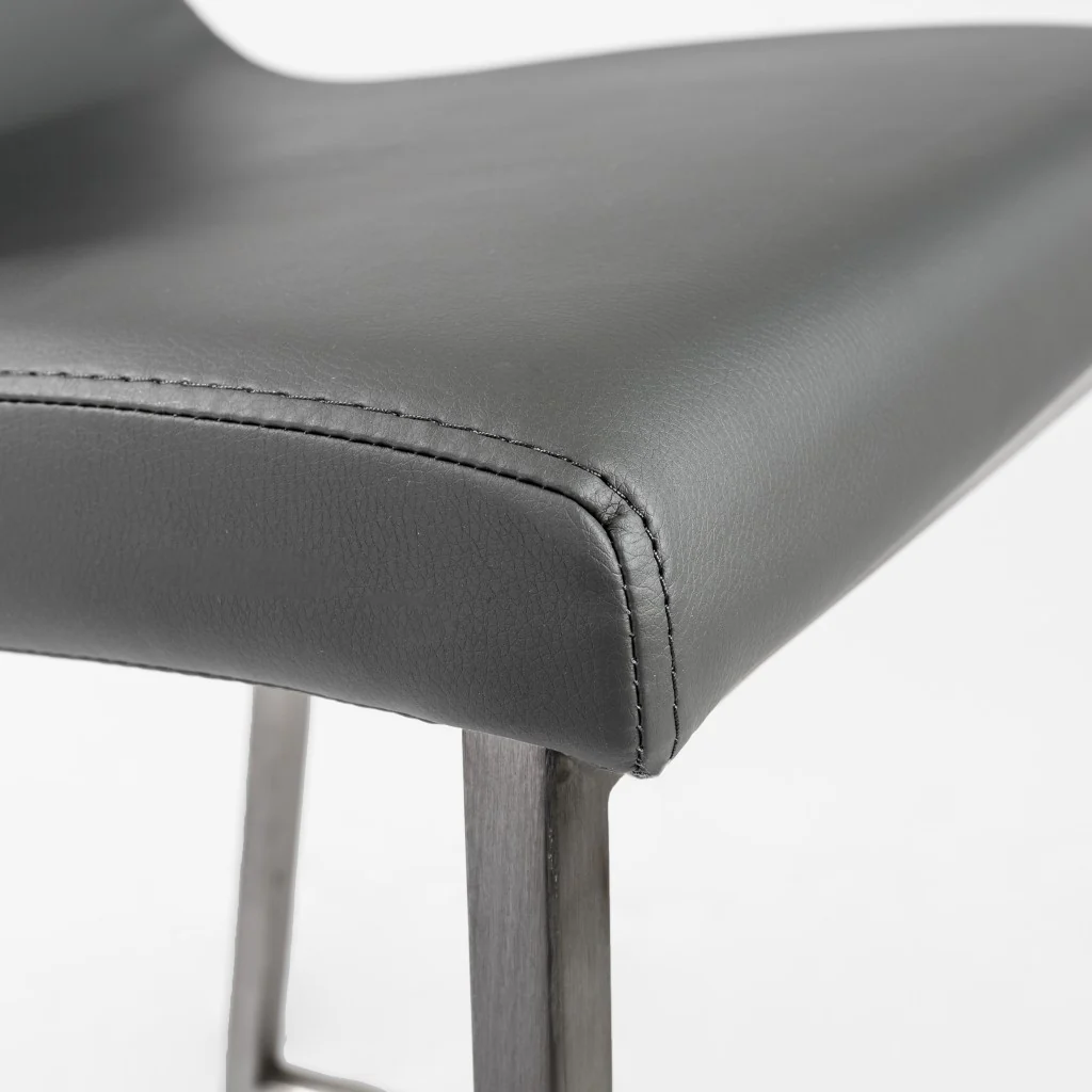 Set Of Two 36" Gray And Silver Steel Low Back Counter Height Bar Chairs With Footrest By Homeroots - Image 8
