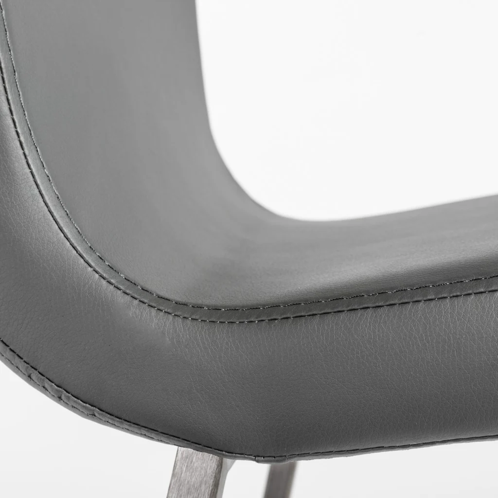 Set Of Two 36" Gray And Silver Steel Low Back Counter Height Bar Chairs With Footrest By Homeroots - Image 9