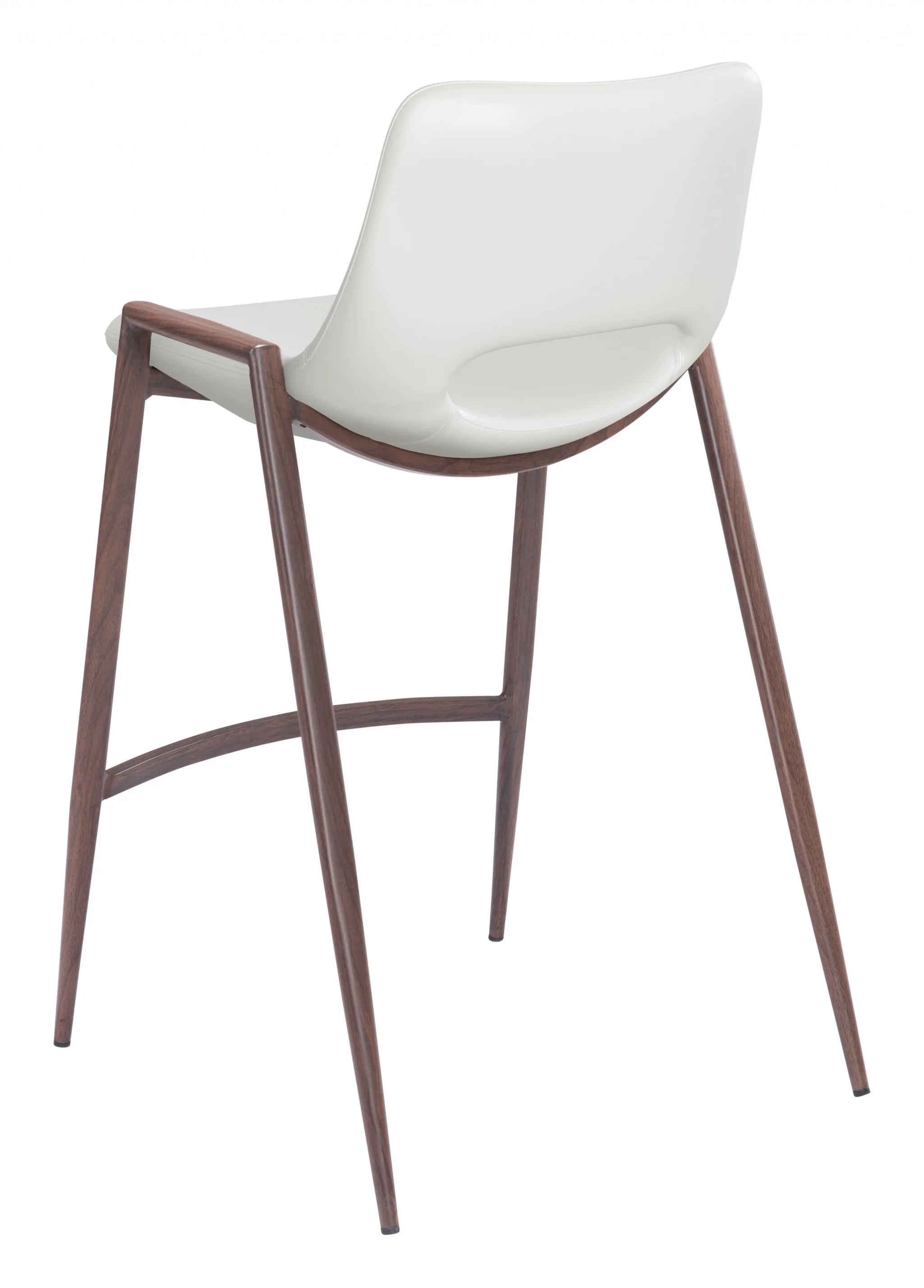 Set Of Two 36" White And Brown Steel Low Back Counter Height Bar Chairs With Footrest By Homeroots - Image 7