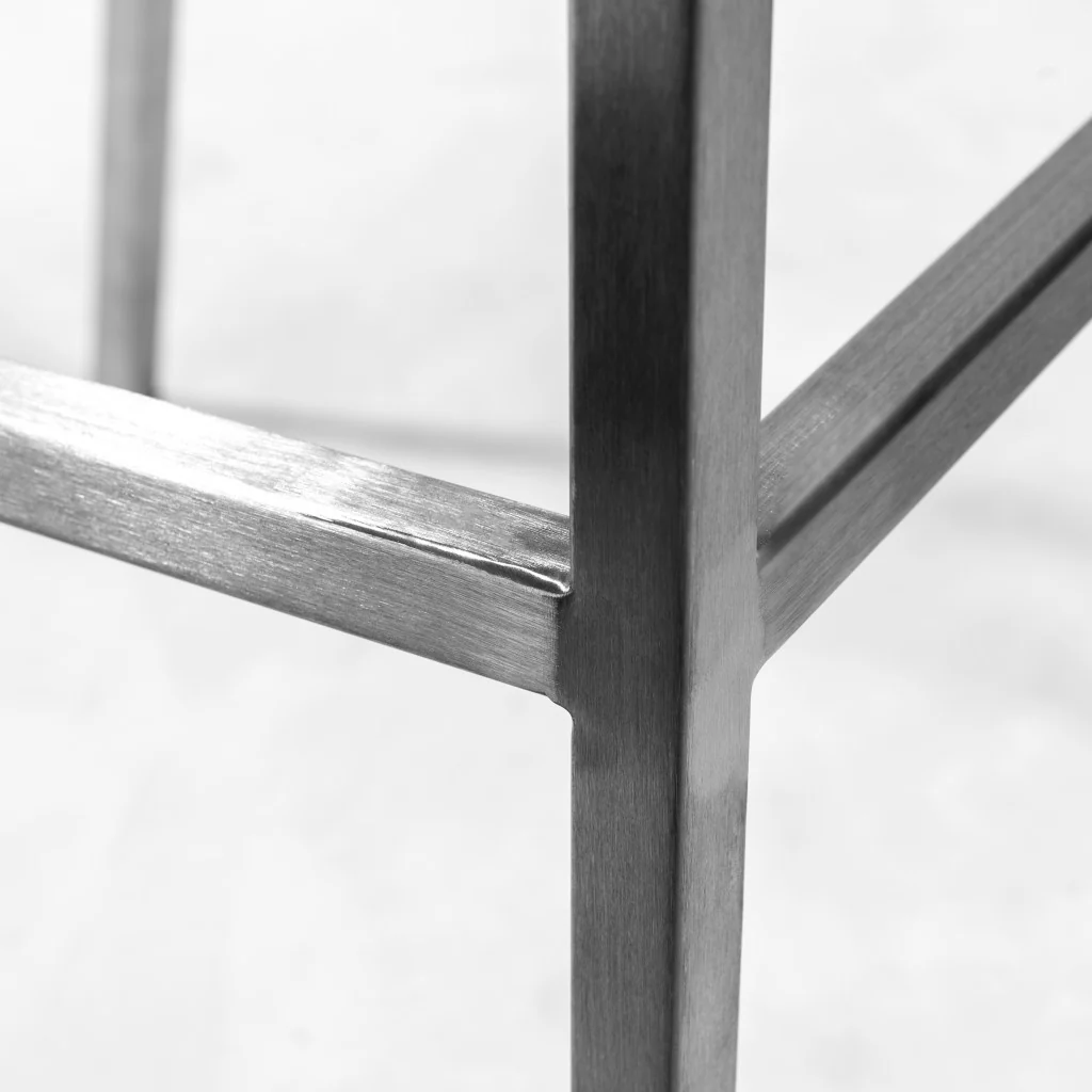 Set Of Two 36" White And Silver Steel Low Back Counter Height Bar Chairs With Footrest By Homeroots - Image 8