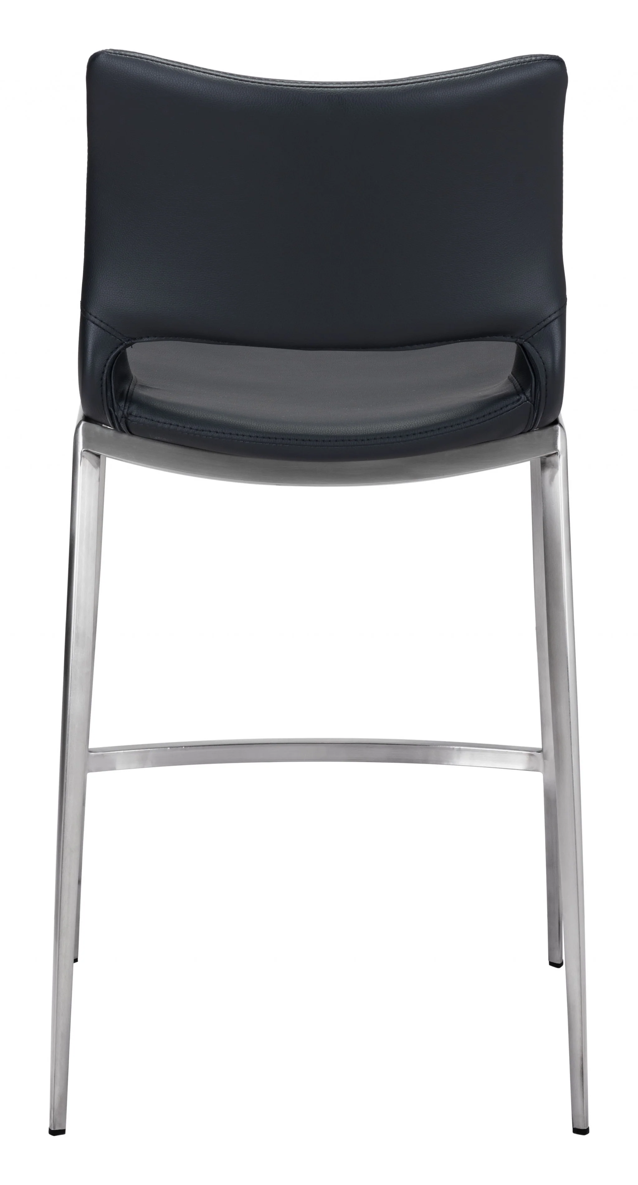 Set Of Two 37" Black And Silver Steel Low Back Counter Height Bar Chairs With Footrest By Homeroots - Image 4