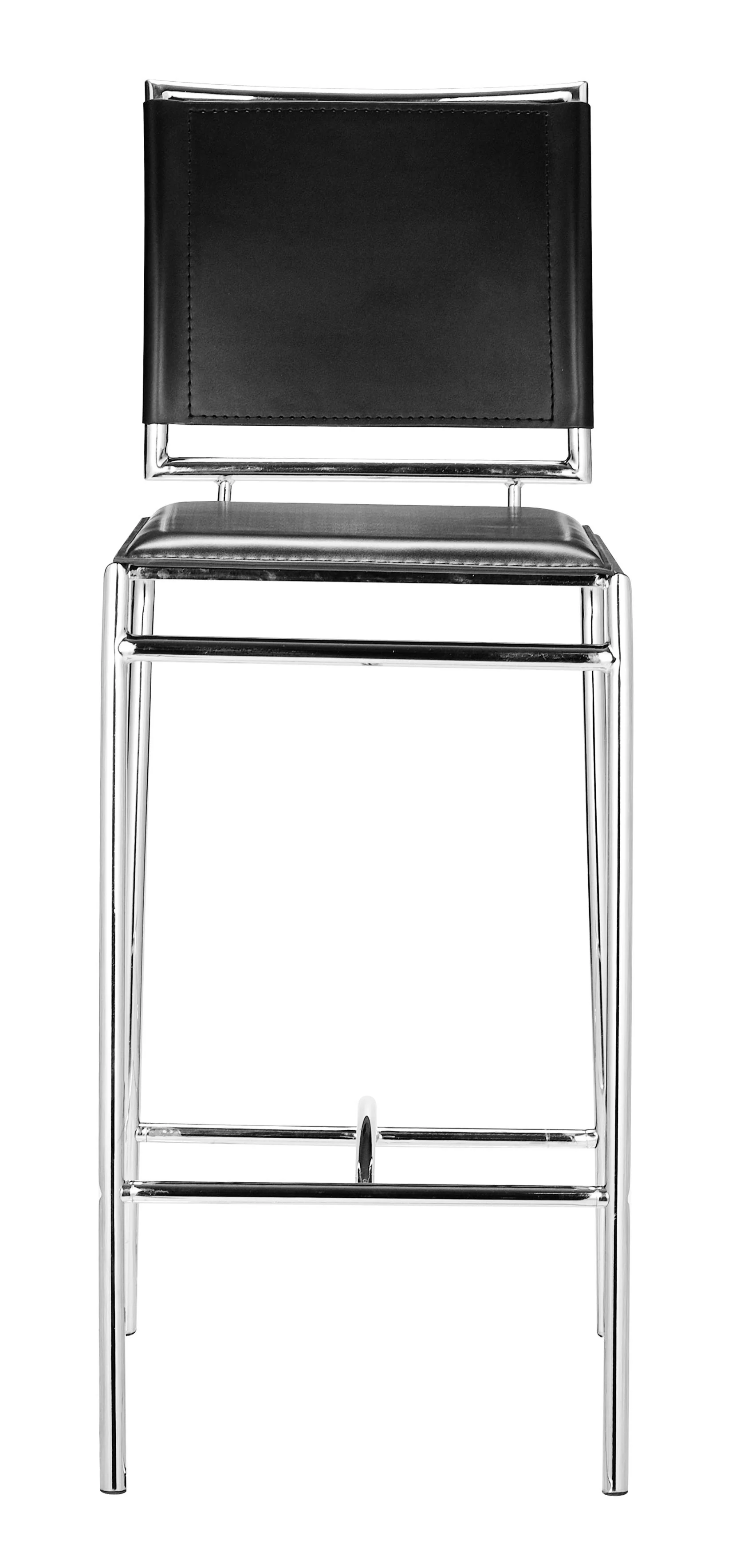 Set Of Two 38" Black Steel Low Back Chairs With Footrest By Homeroots - Image 4