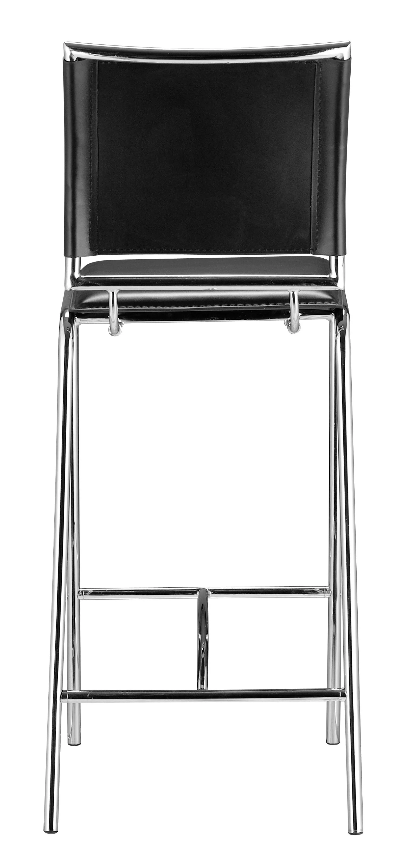 Set Of Two 38" Black Steel Low Back Chairs With Footrest By Homeroots - Image 5