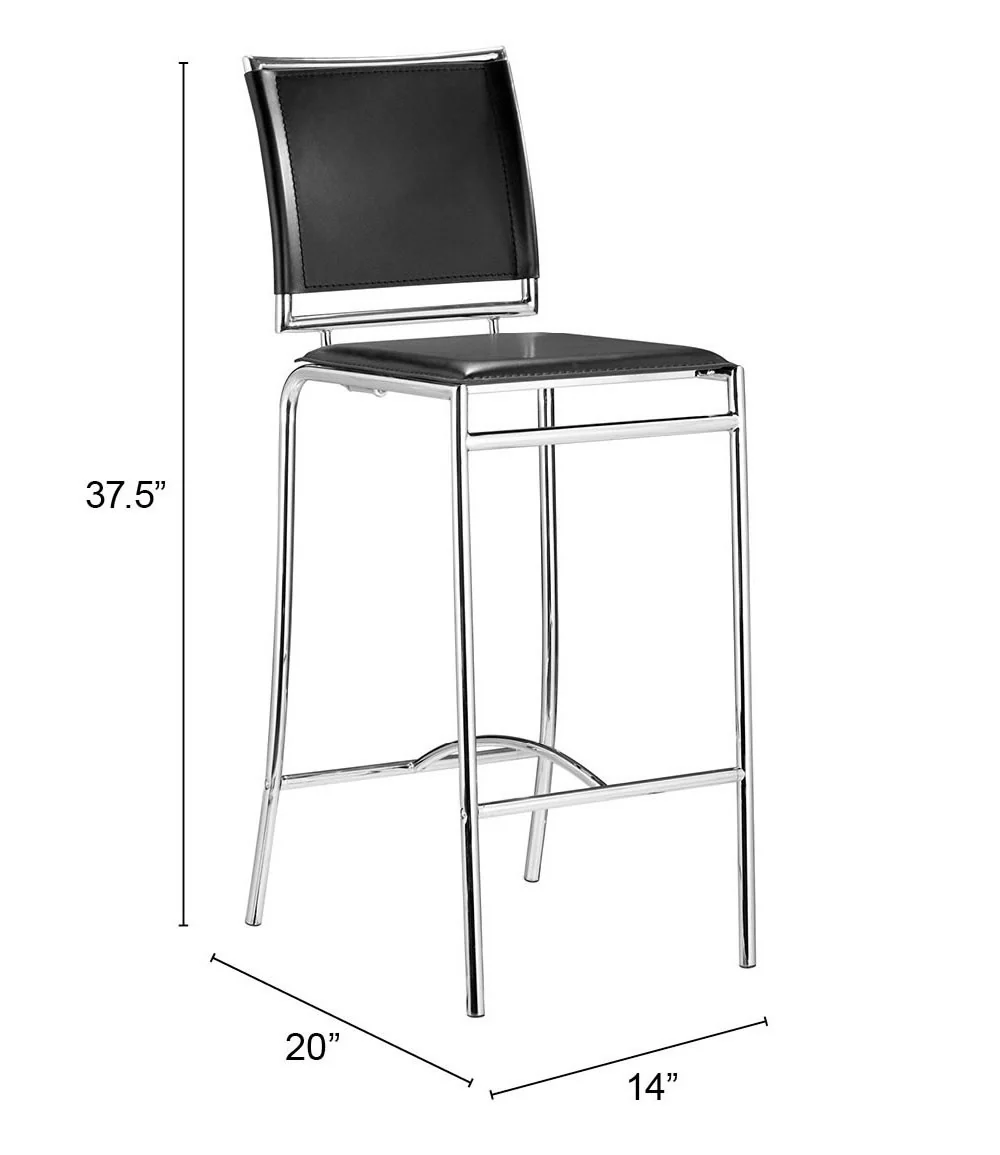 Set Of Two 38" Black Steel Low Back Chairs With Footrest By Homeroots - Image 8