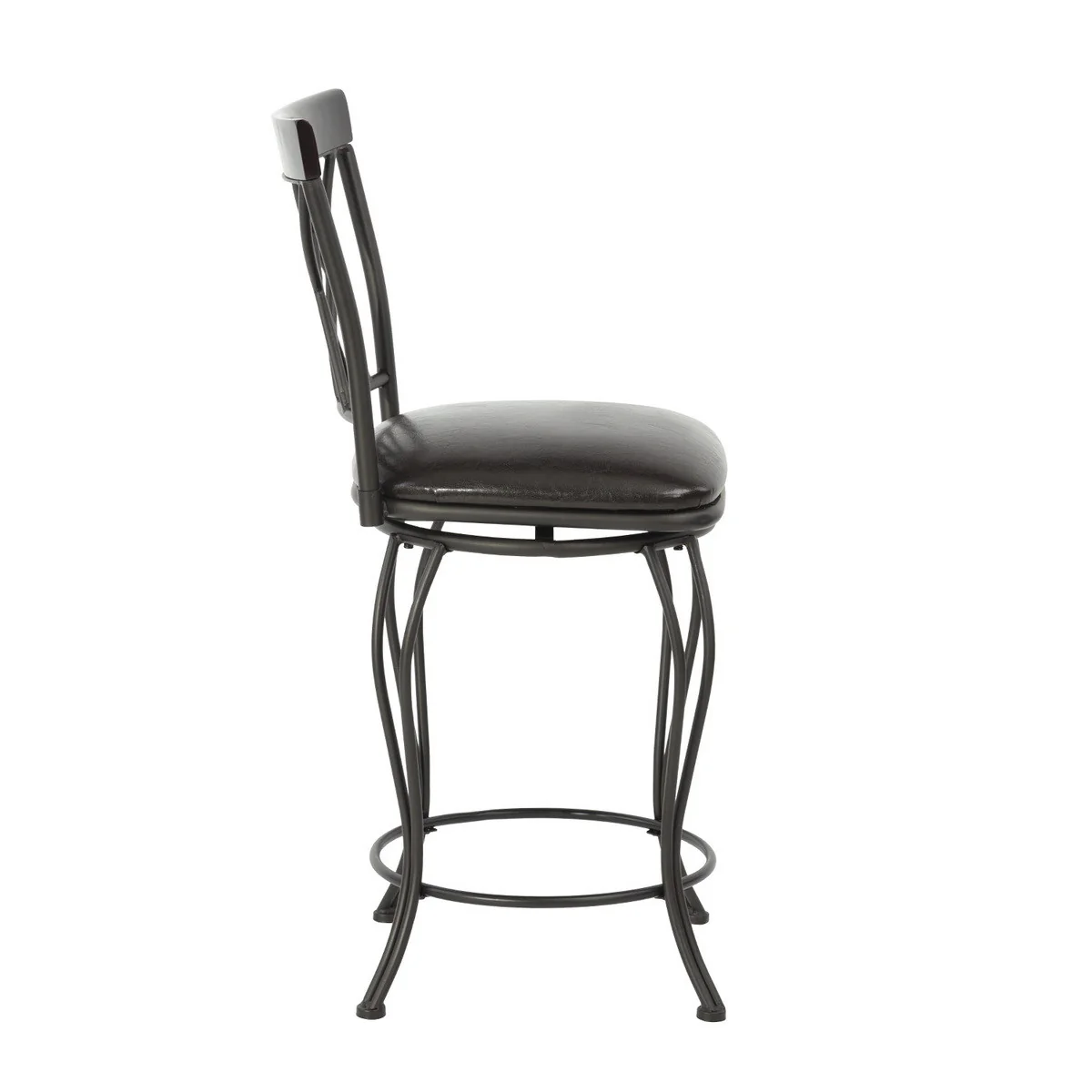 Set Of Two 38" Brown Small Bar Chairs By Homeroots - Image 3