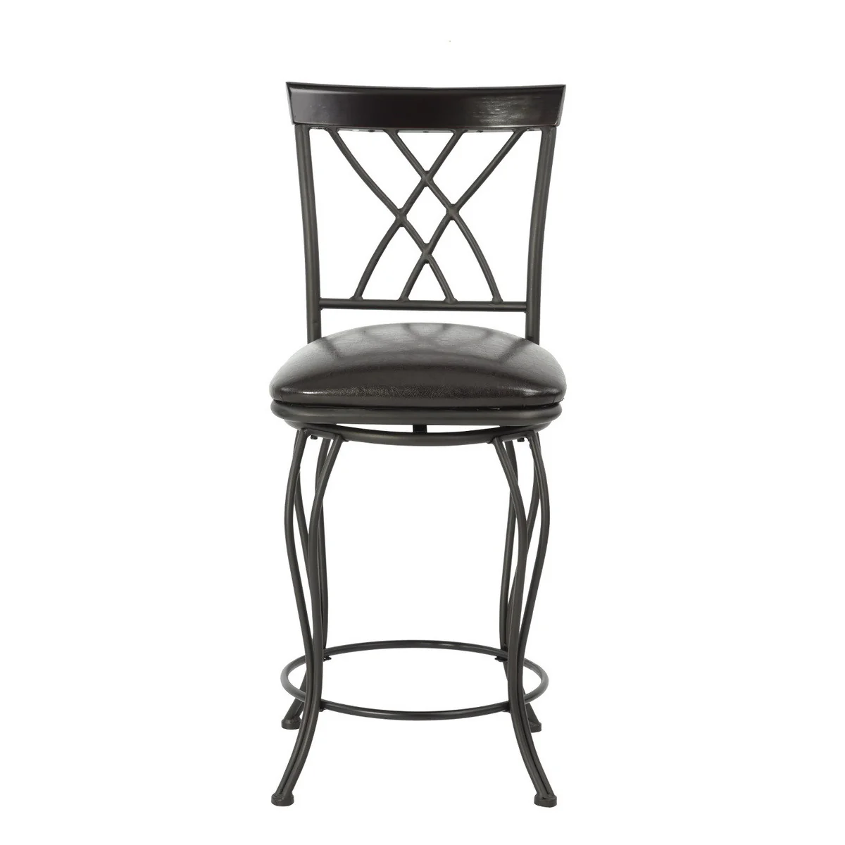 Set Of Two 38" Brown Small Bar Chairs By Homeroots - Image 4