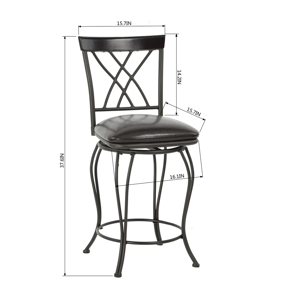 Set Of Two 38" Brown Small Bar Chairs By Homeroots - Image 9