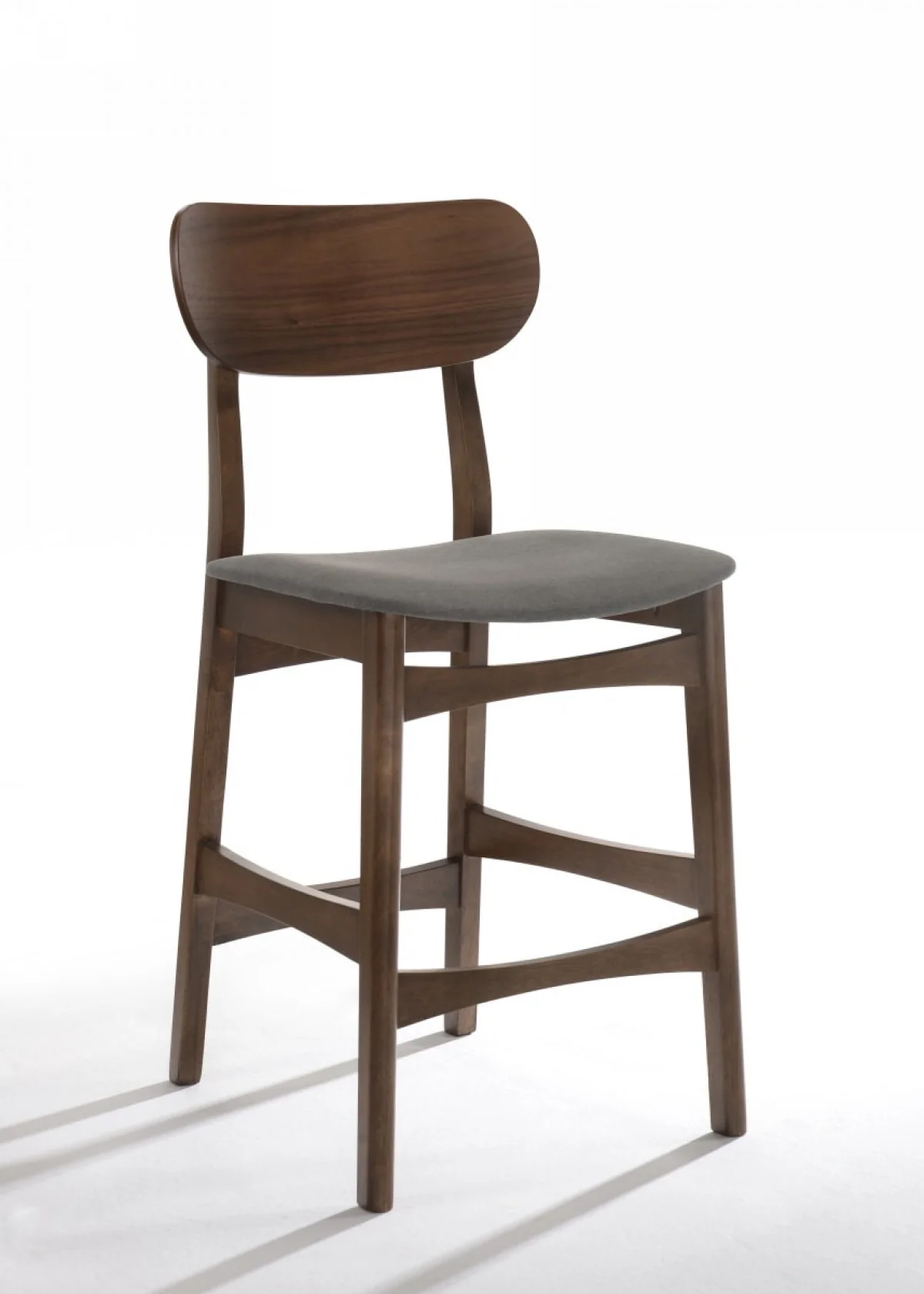 Set Of Two 38" Grey Brown Bar Height Low Back Bar Chairs With Footrest By Homeroots - Image 2